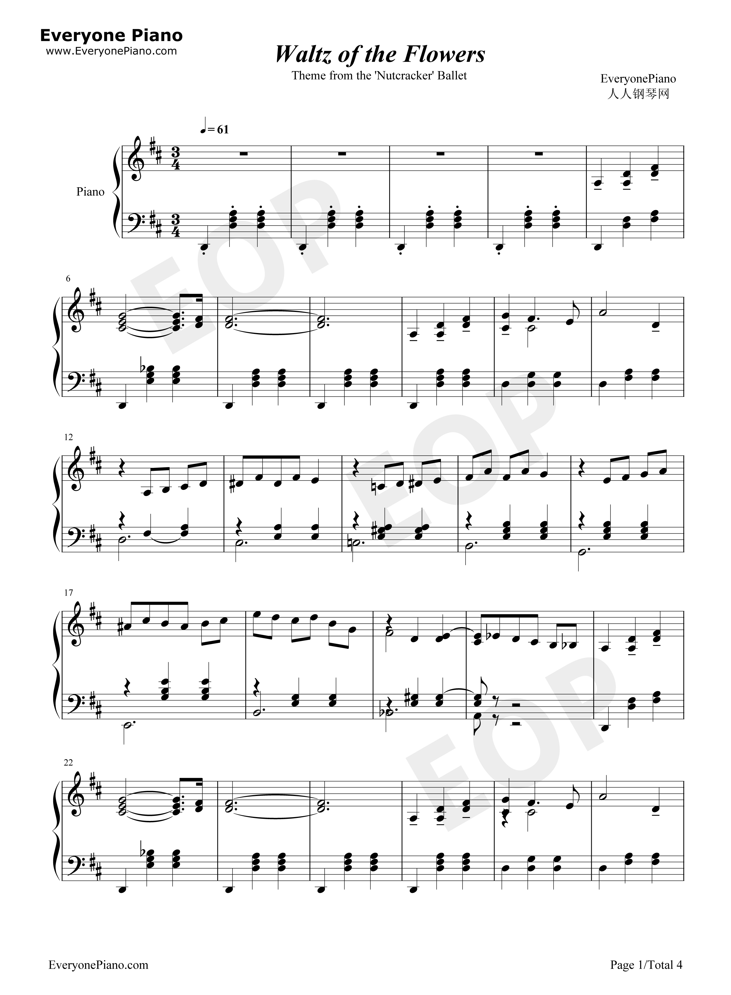 Waltz_of_the_Flowers钢琴谱_柴可夫斯基