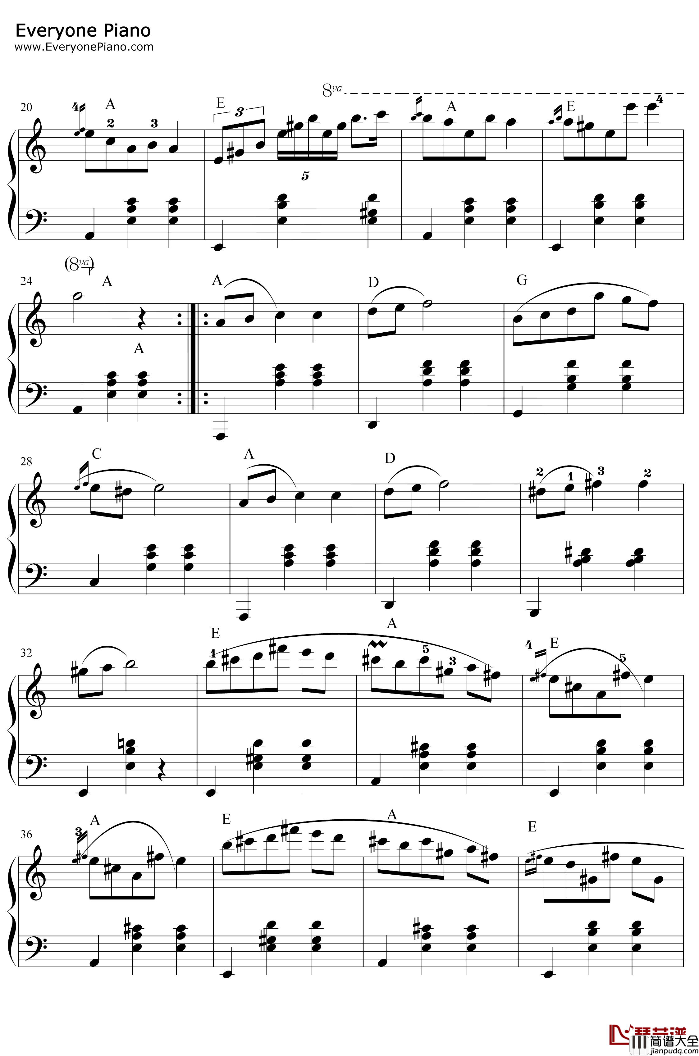 A小调圆舞曲钢琴谱_肖邦