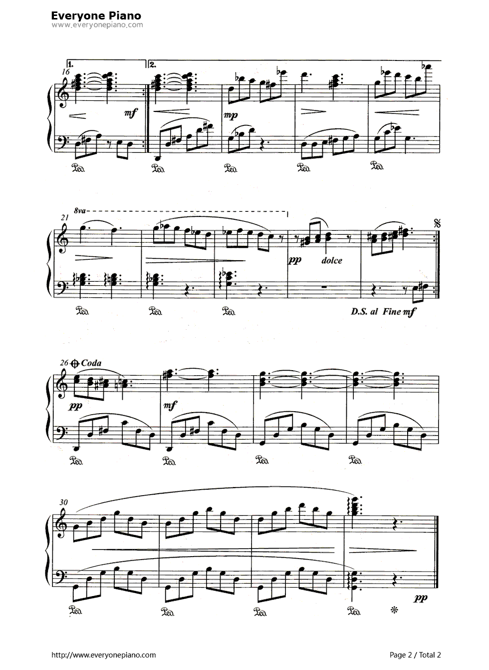 拉娜之歌_Lara's_Theme钢琴谱_莫里斯·贾尔_Maurice_Jarre