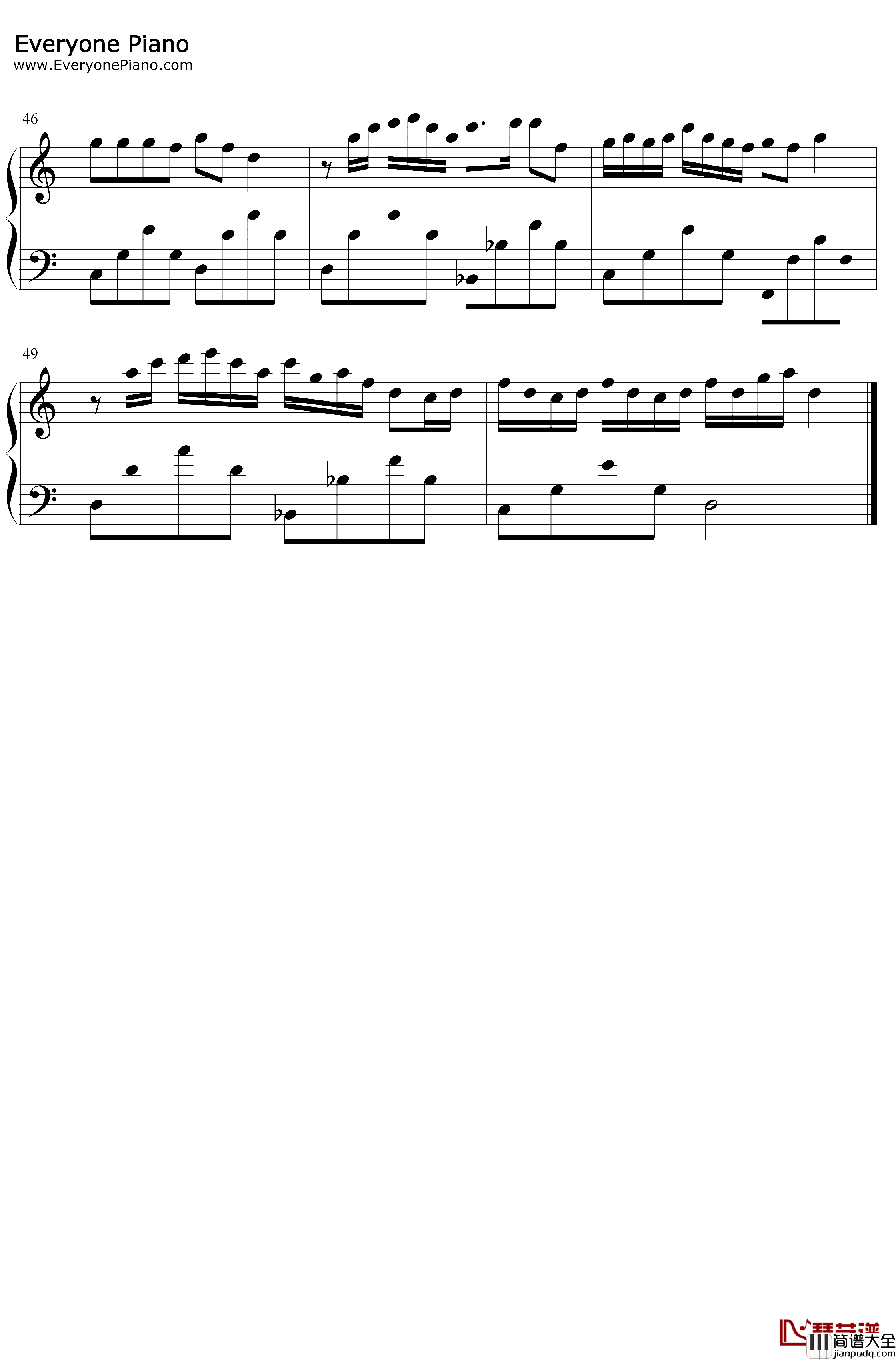 愿望钢琴谱_胡彦斌_C调简单版_精武飞鸿主题曲
