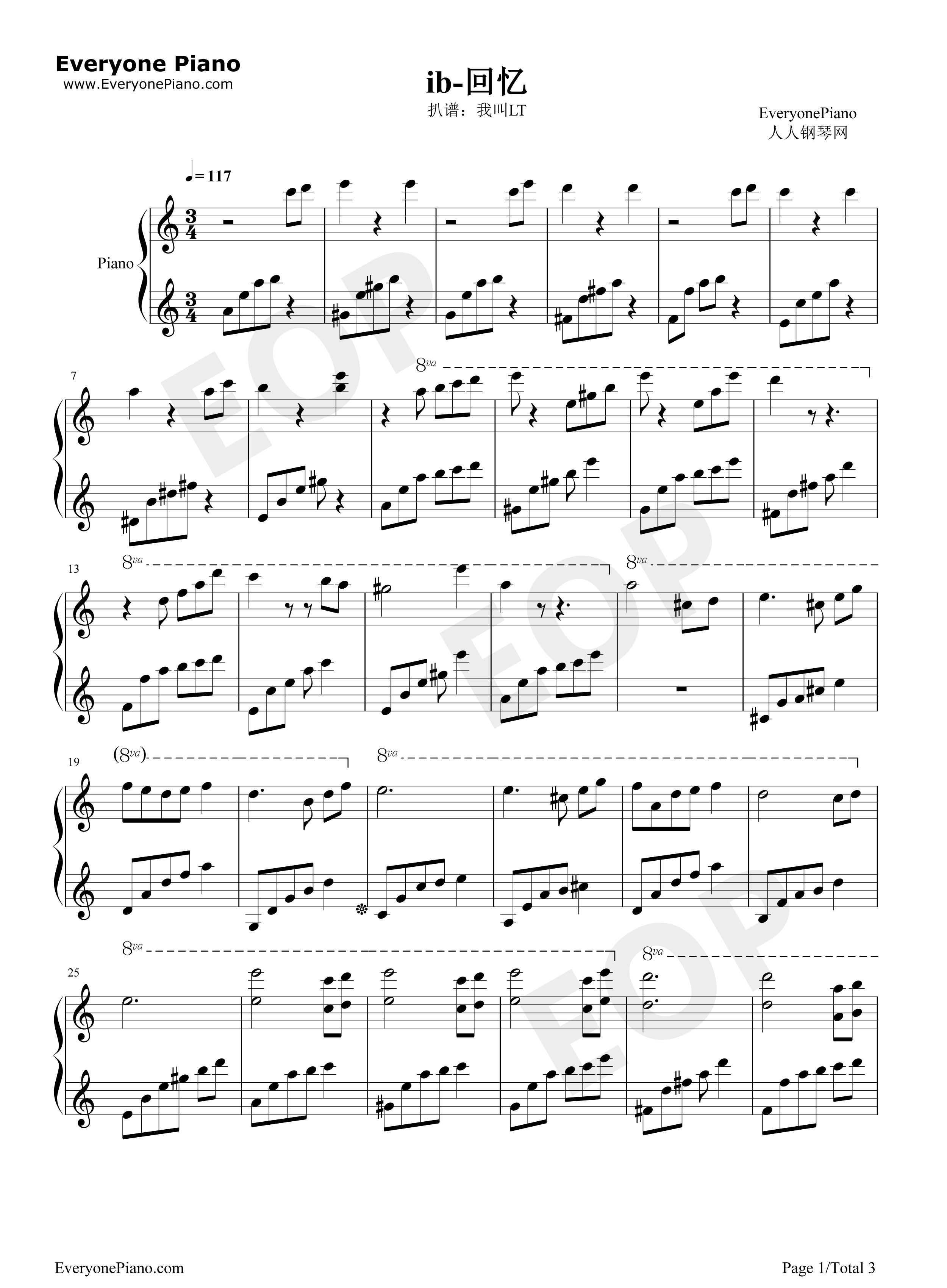 Memory钢琴谱_IB