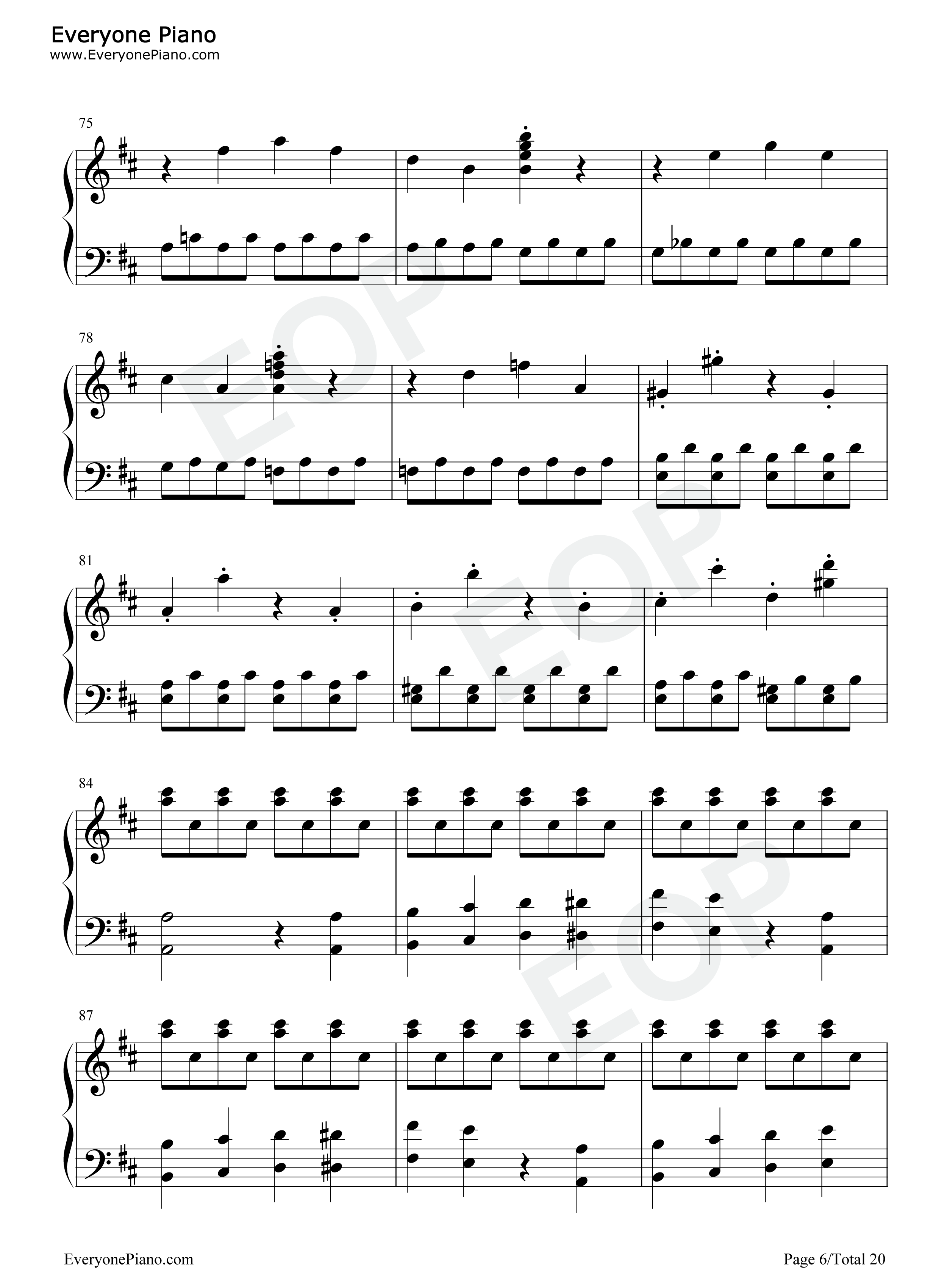 费加罗的婚礼序曲钢琴谱_莫扎特