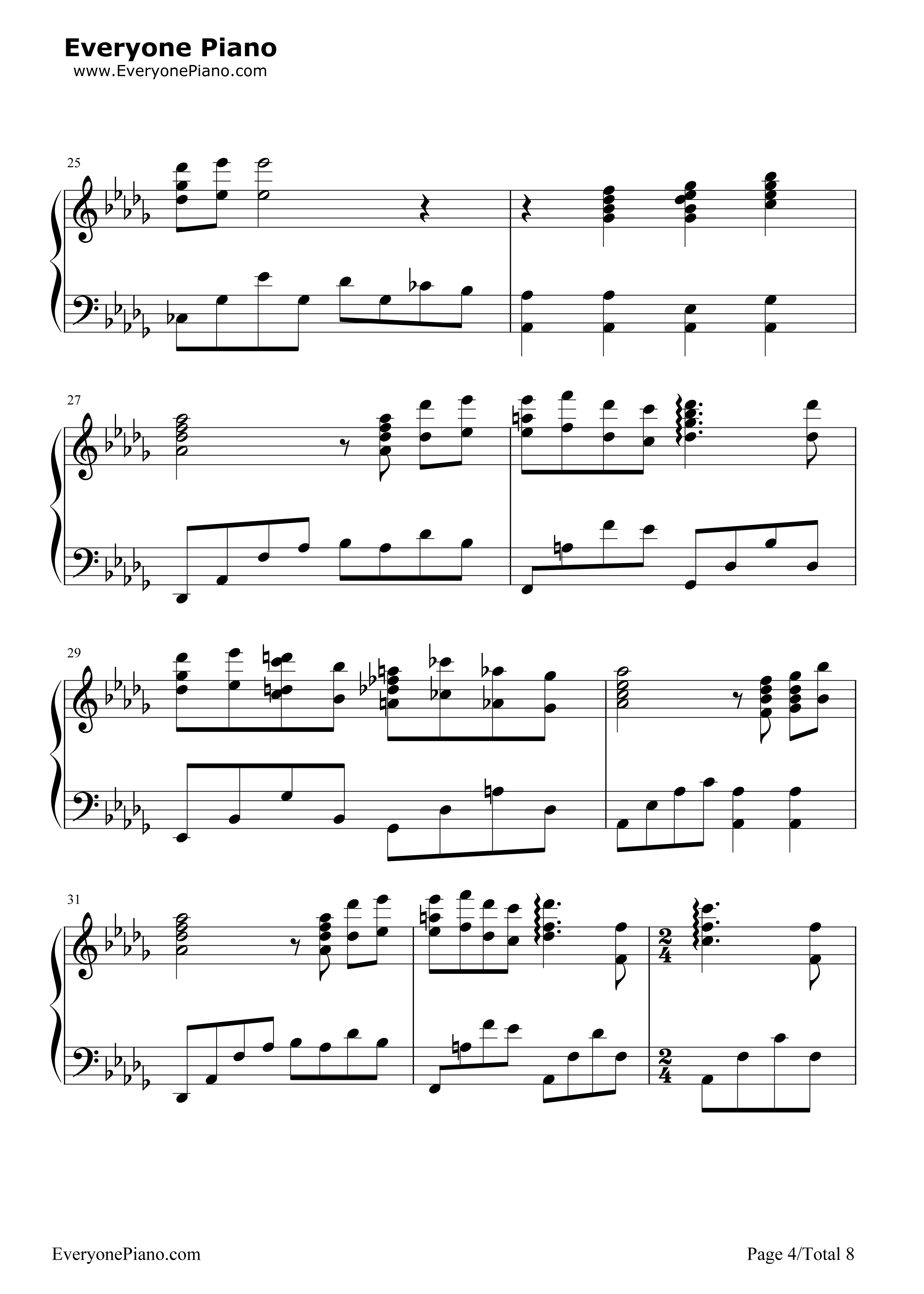 幽灵公主片尾曲钢琴谱_久石让__Joe_Hisaishi_宫崎骏
