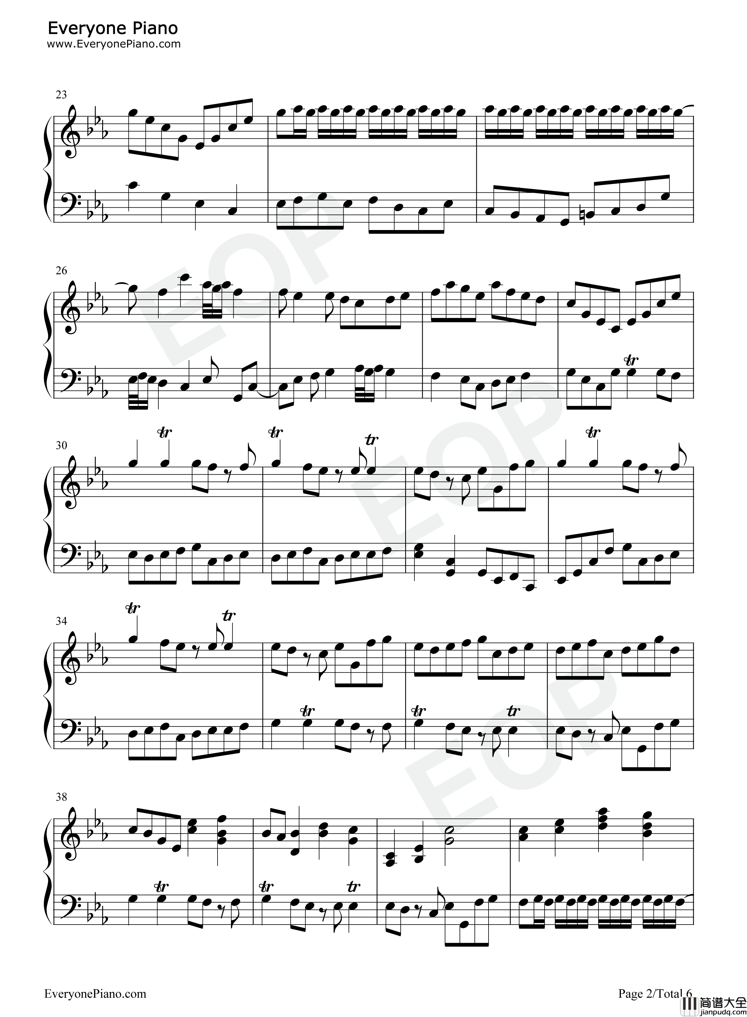 巴赫の幻想曲钢琴谱_IDW哒