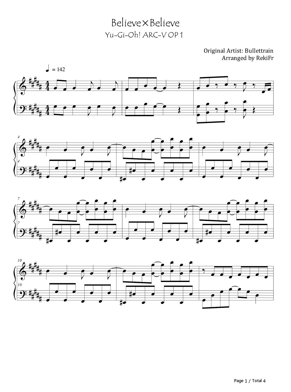 Believe_×_Believe钢琴谱_超特急(SDR)