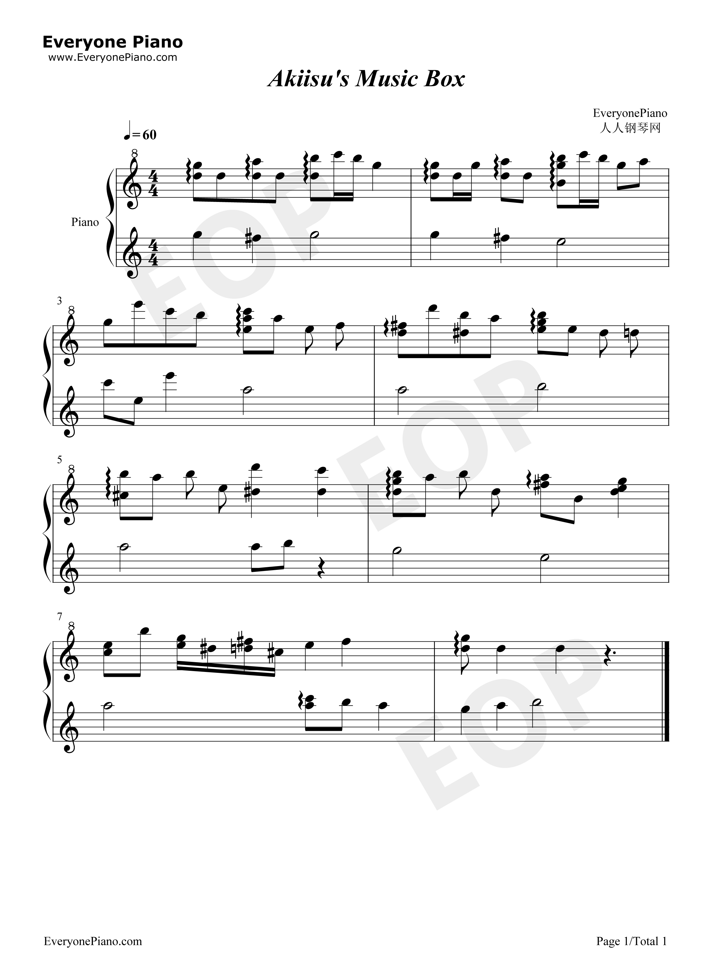 Akiisu's_Music_Box钢琴谱_ONE_PIECE