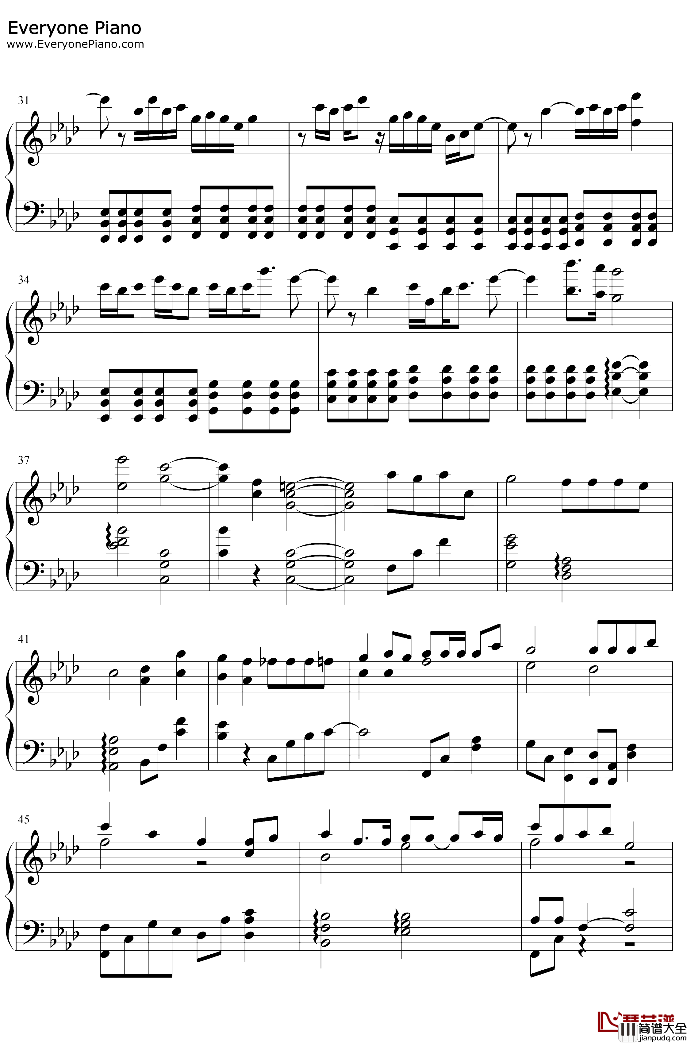 寻光钢琴谱_郑云龙_清平乐片尾曲