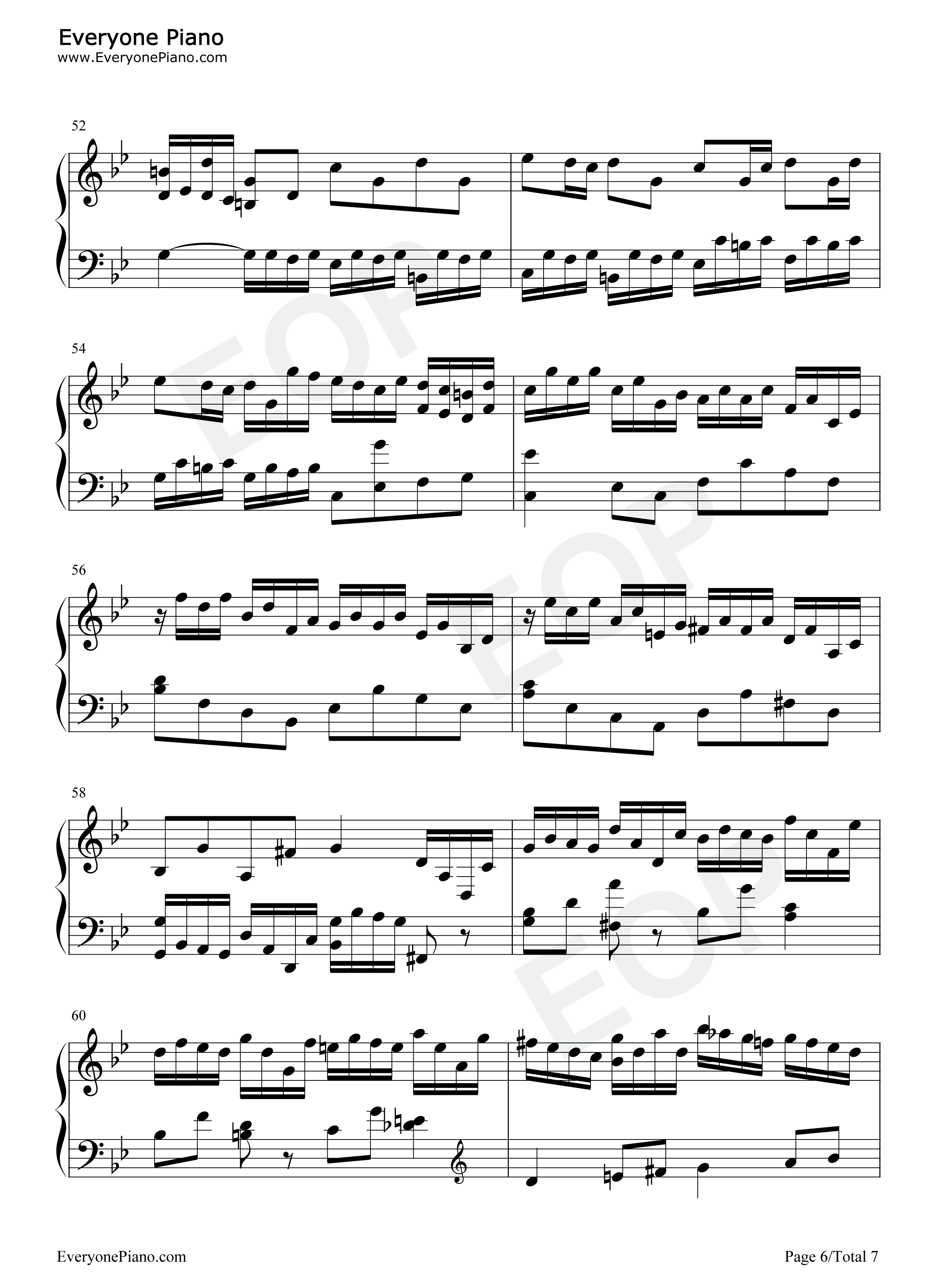 巴赫の赋格作品第578首钢琴谱_巴赫