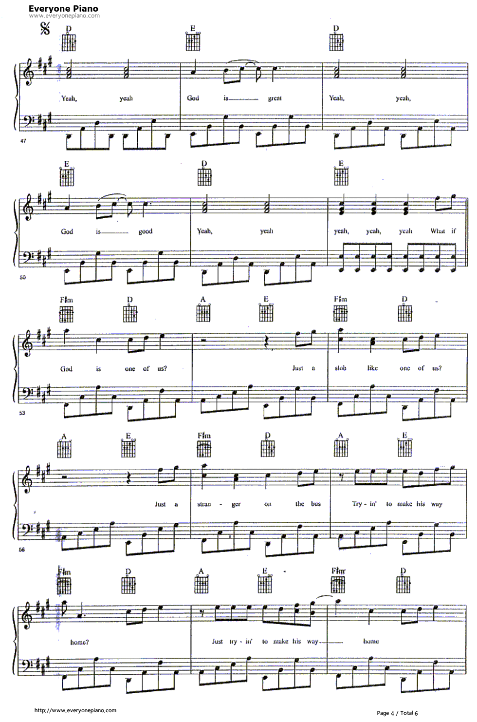 One_of_Us钢琴谱_Joan_Osborne