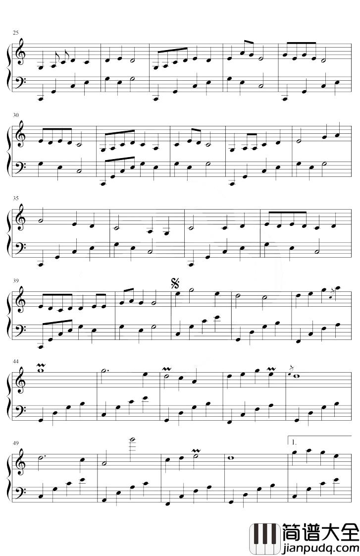 桃花笑钢琴谱_西门振_C调_电视剧_小女花不弃_片头曲
