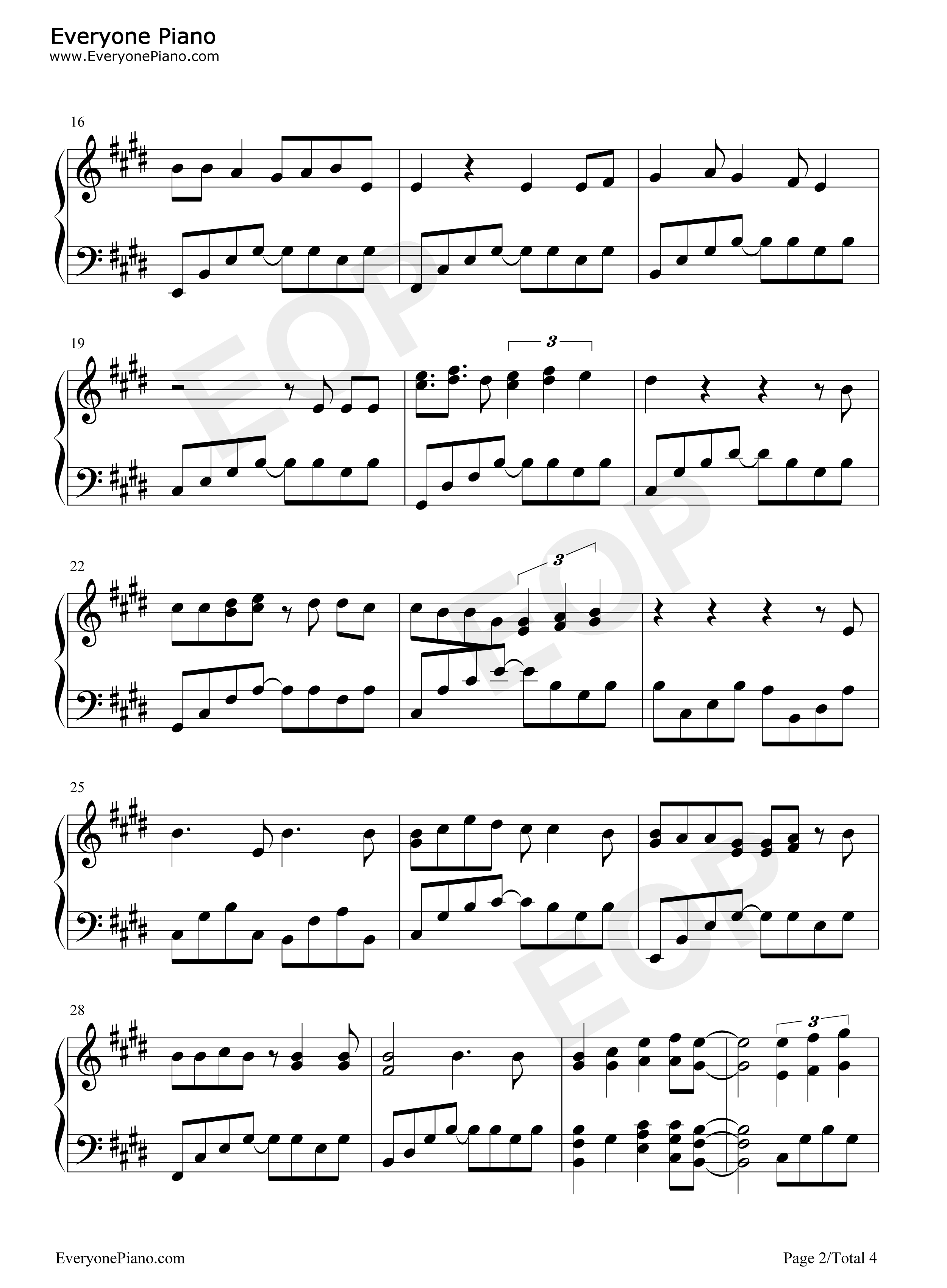 青い栞钢琴谱_Galileo_Galilei