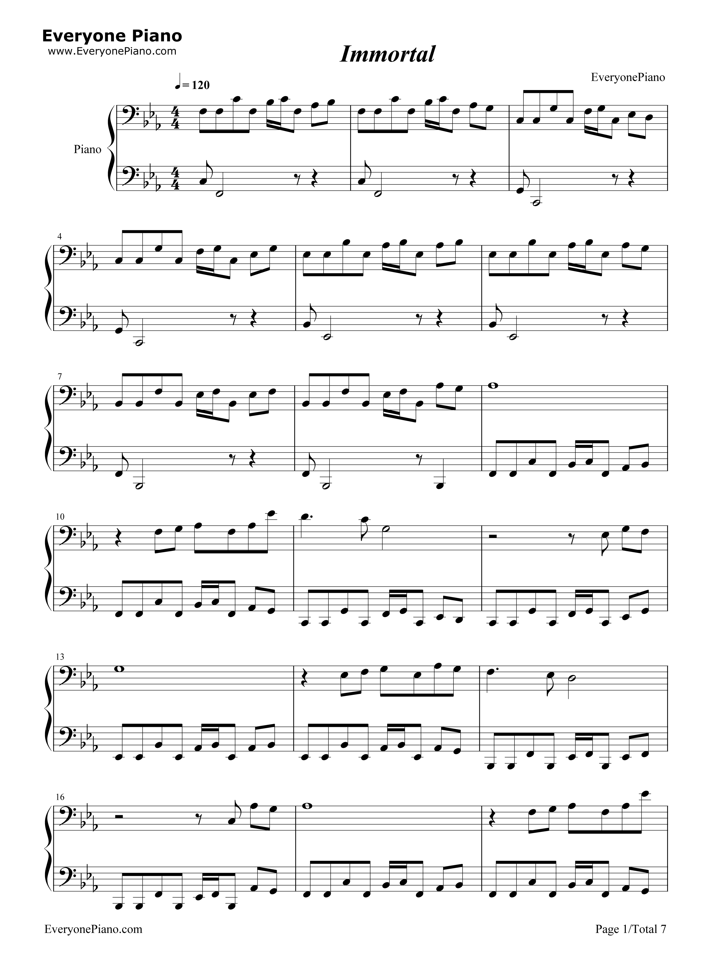 Immortal钢琴谱_Thomas_Bergersen