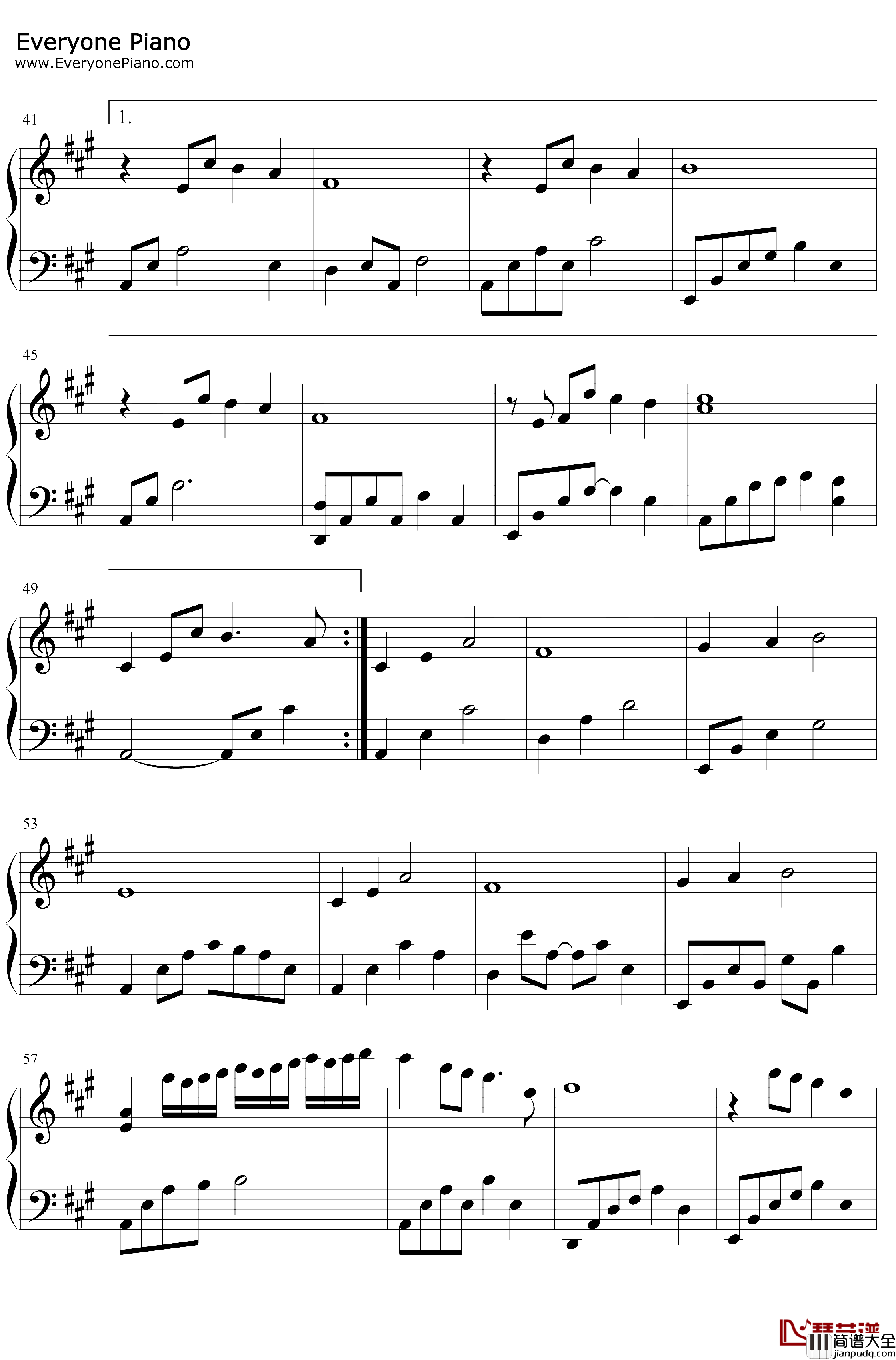 所以少年人钢琴谱_房东的猫_一生有你青春回忆曲