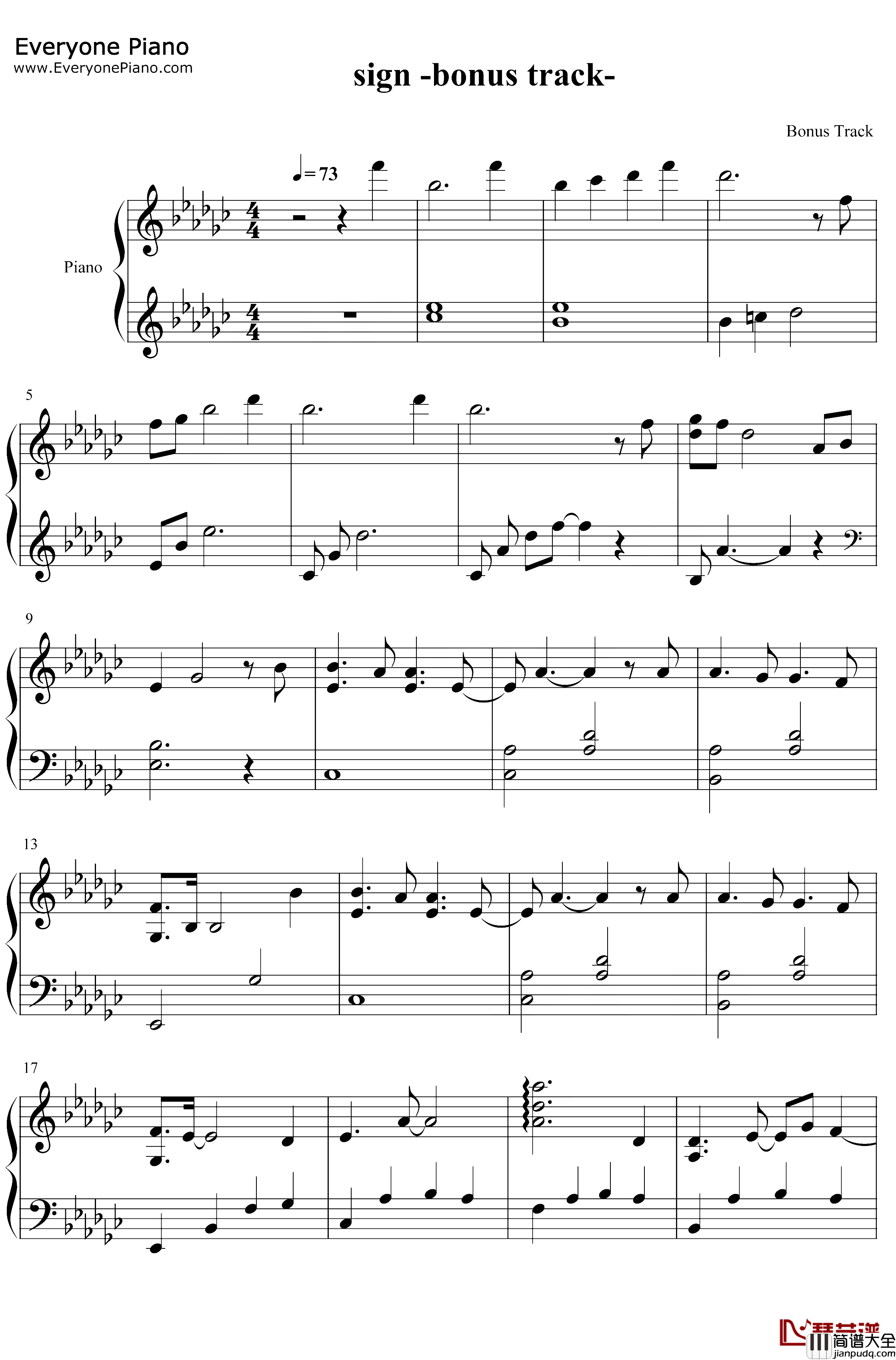 sign钢琴谱_Chouchou__纯音乐