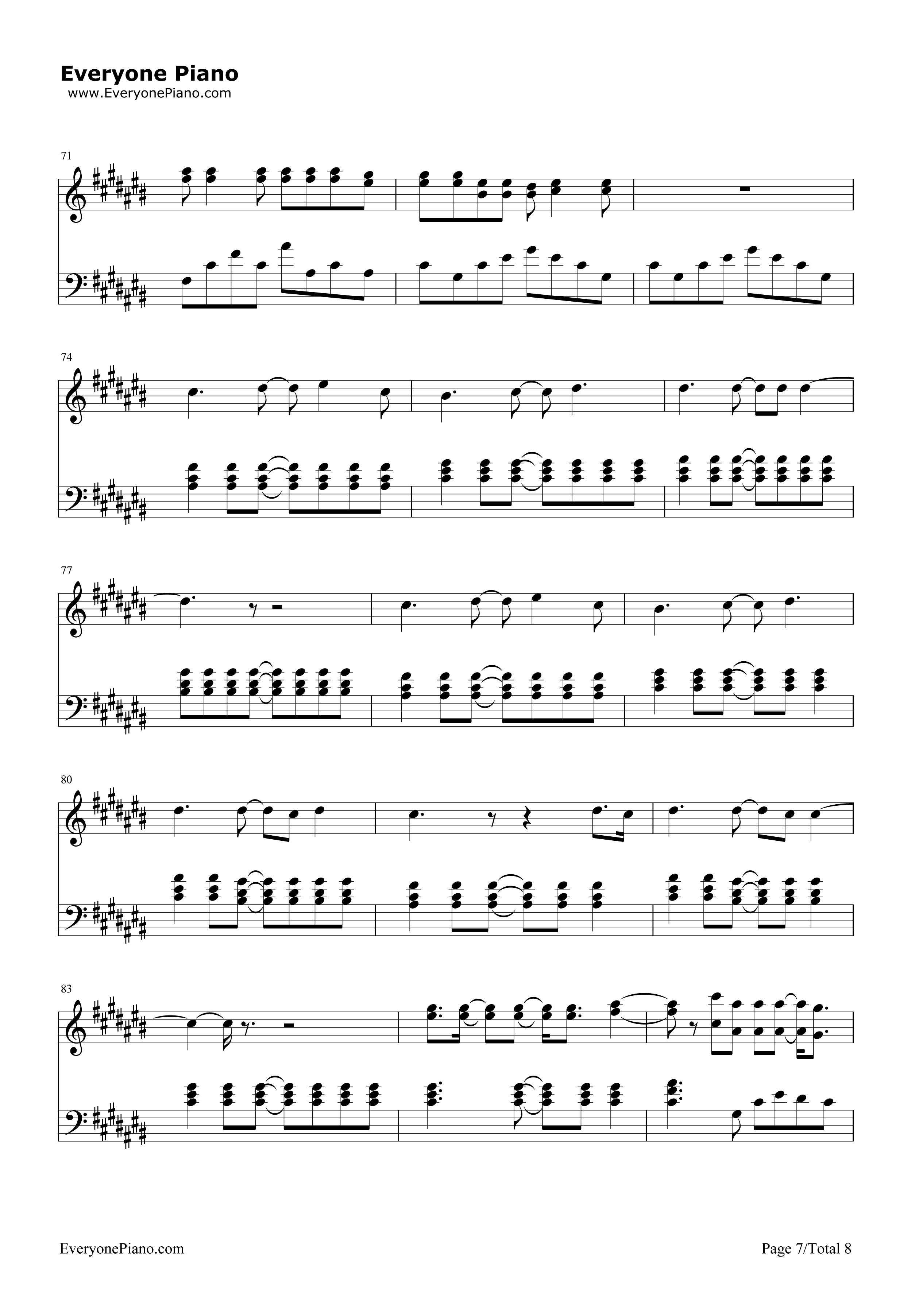 Try_Everything钢琴谱_Shakira