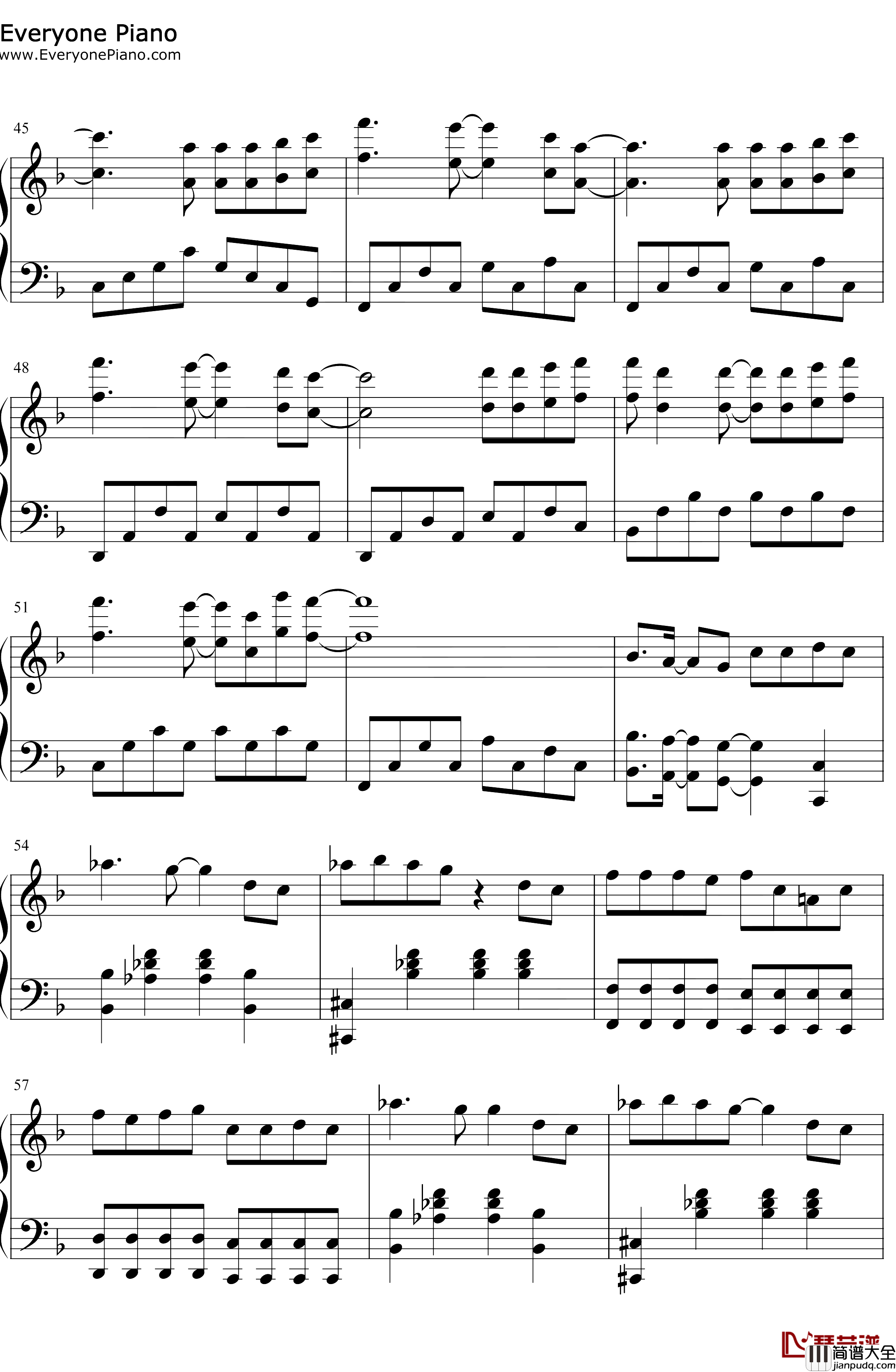 星空钢琴谱_五月天_电影星空主题曲