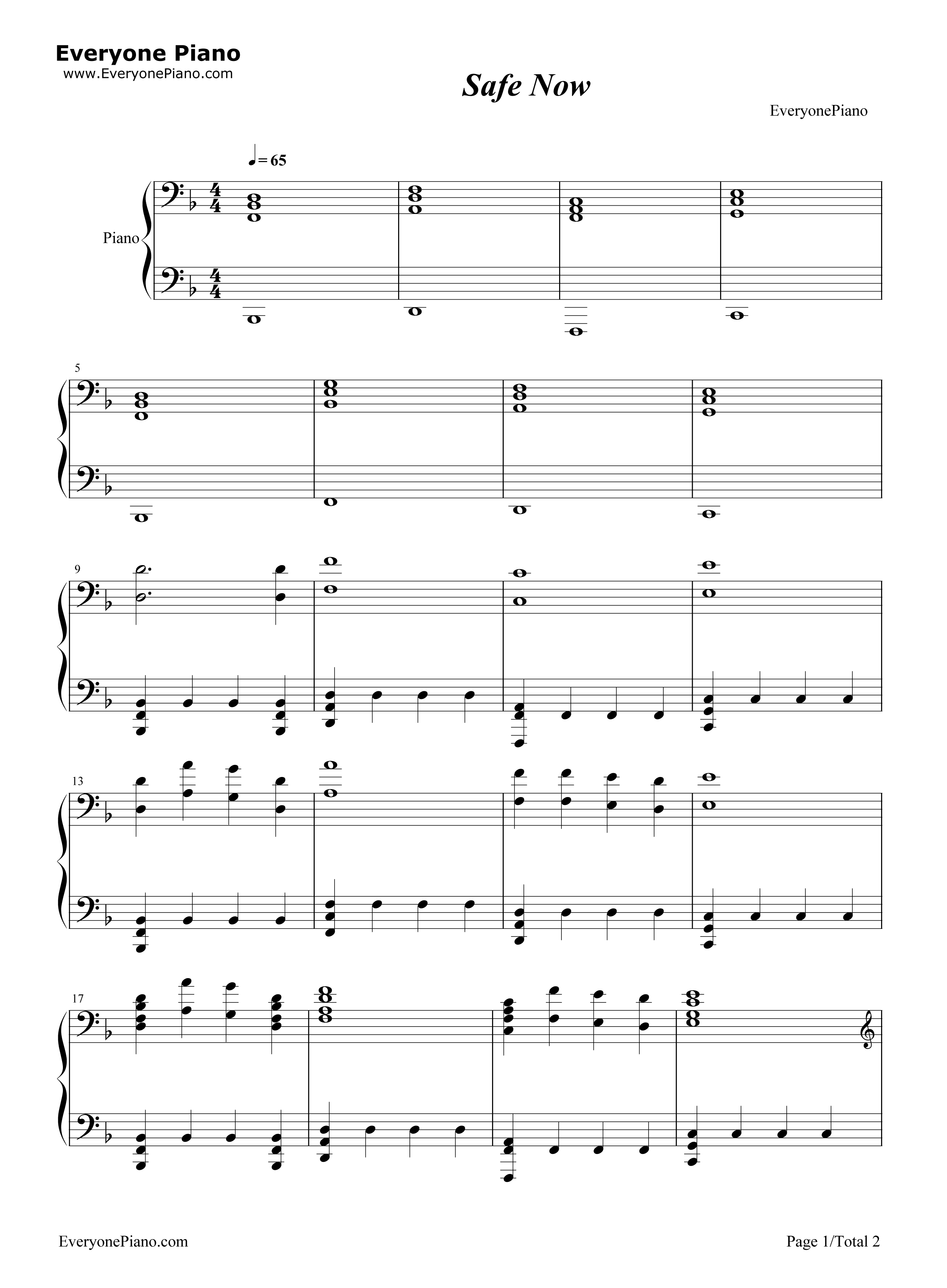 Safe_Now钢琴谱_Henry_Jackman
