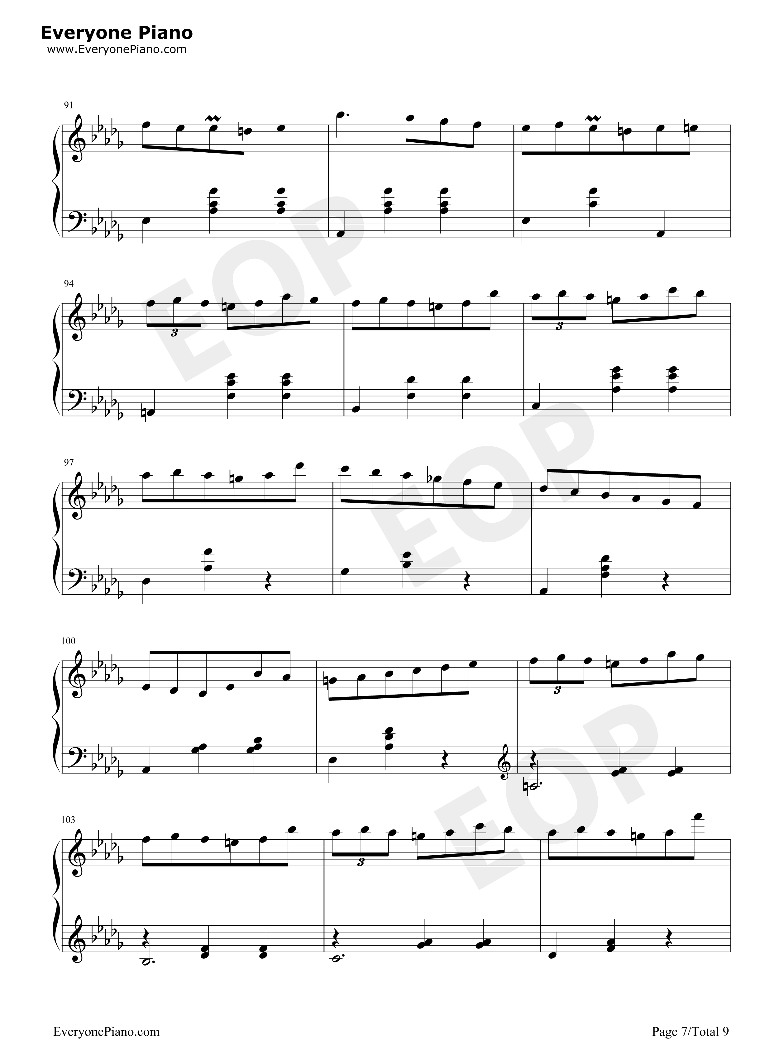 小狗圆舞曲钢琴谱_肖邦
