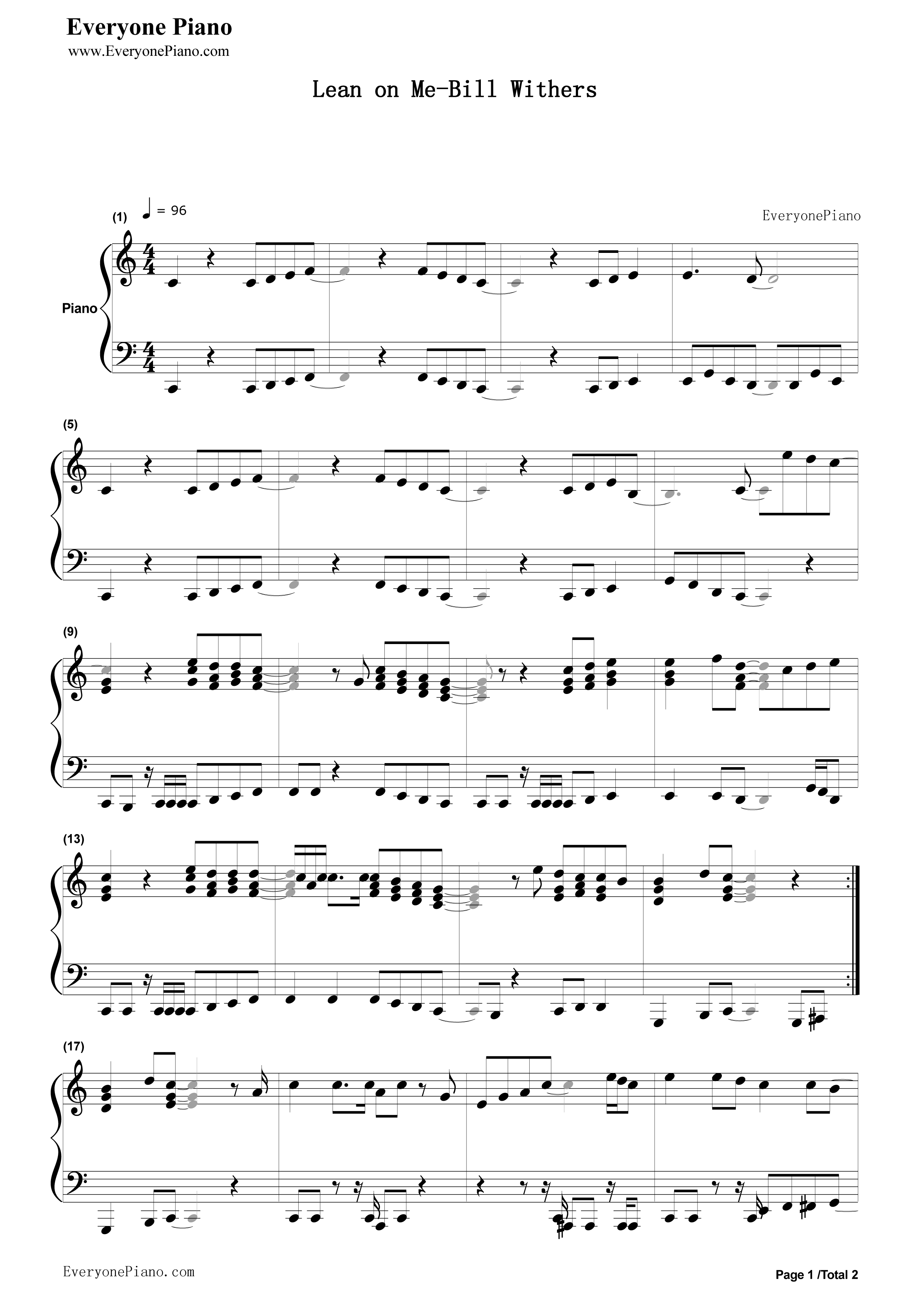 Lean_on_Me钢琴谱_Bill_Withers
