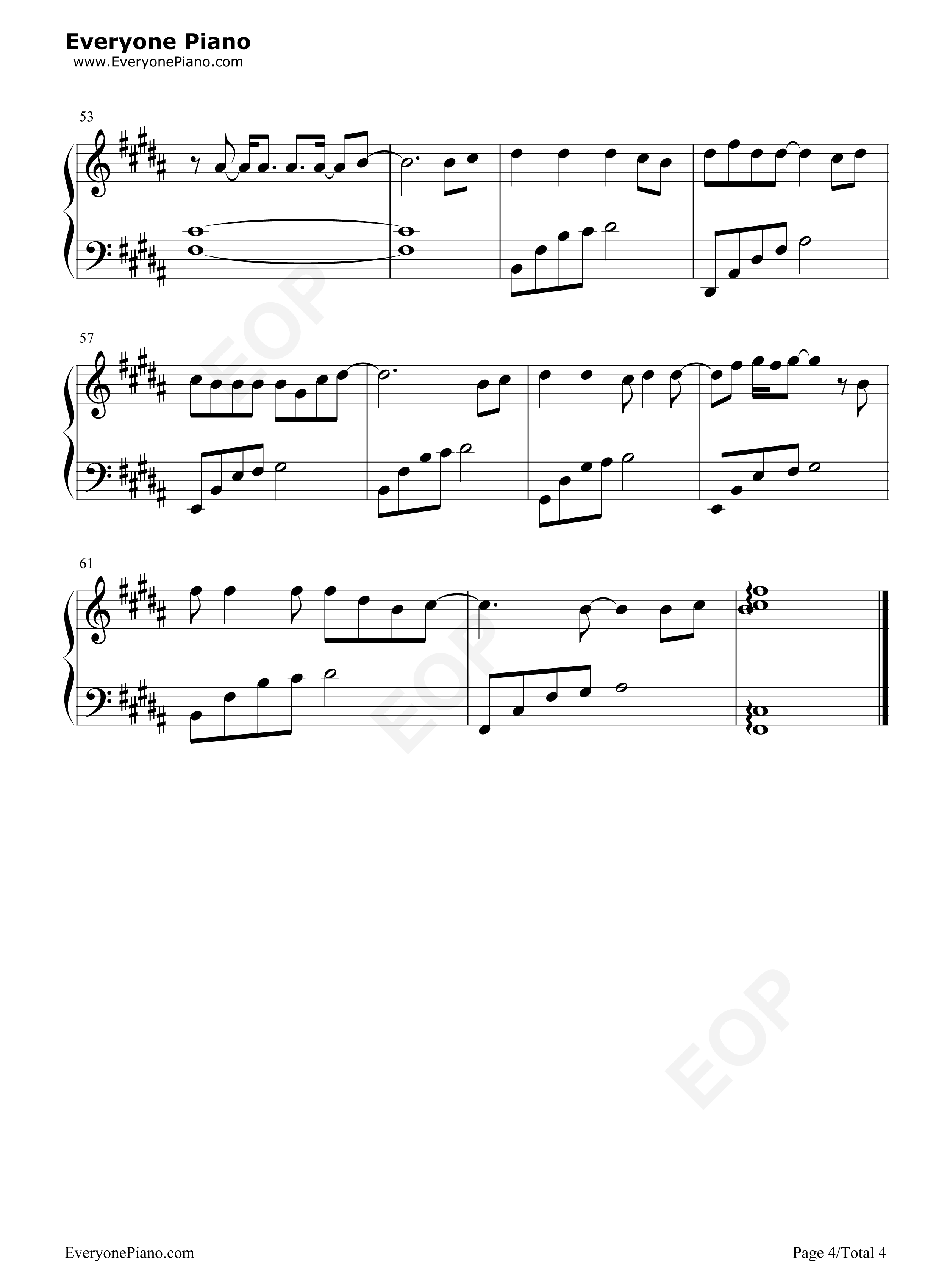 篇章钢琴谱_张韶涵_王赫野