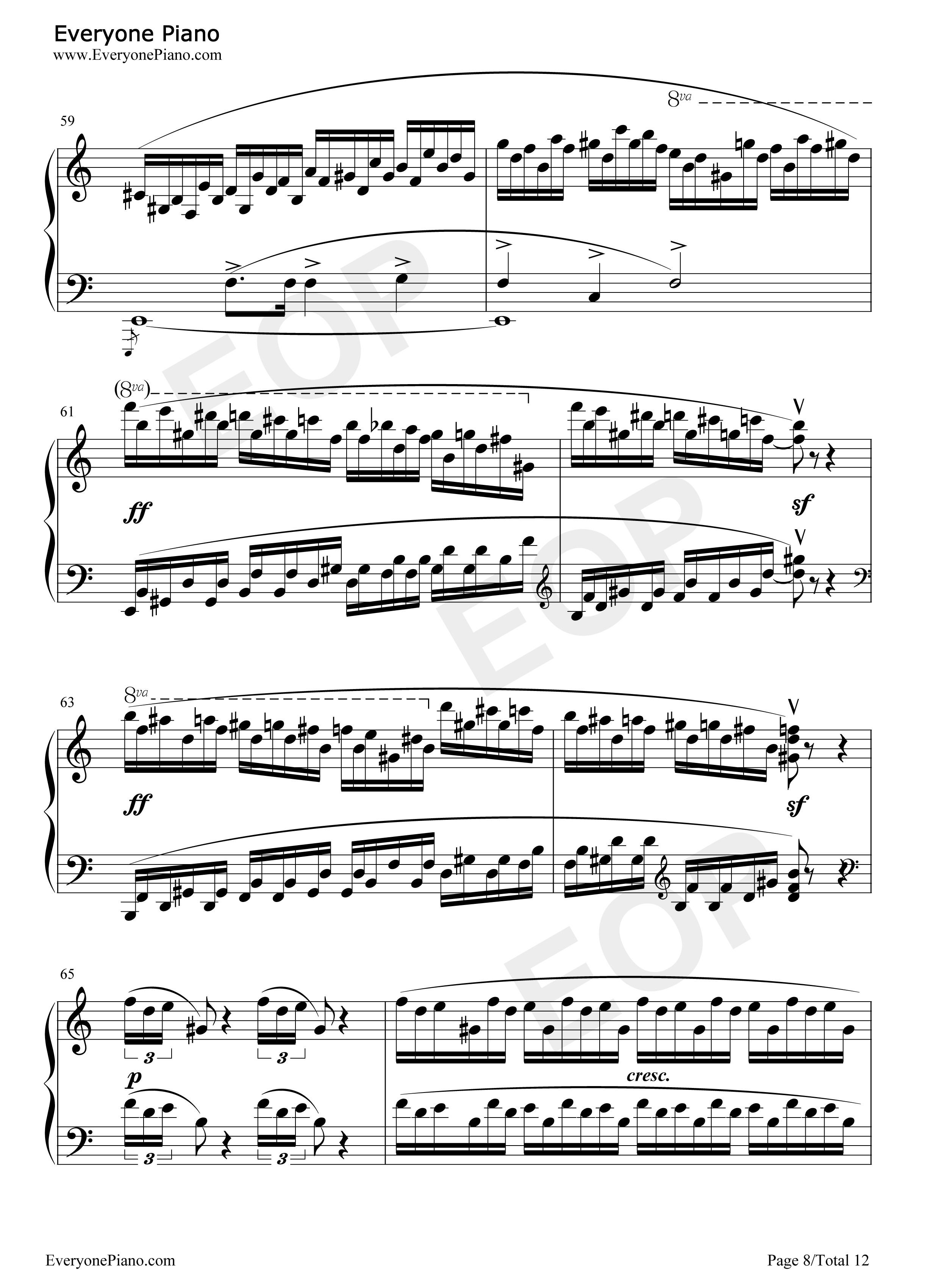 肖邦练习曲第23首钢琴谱_肖邦