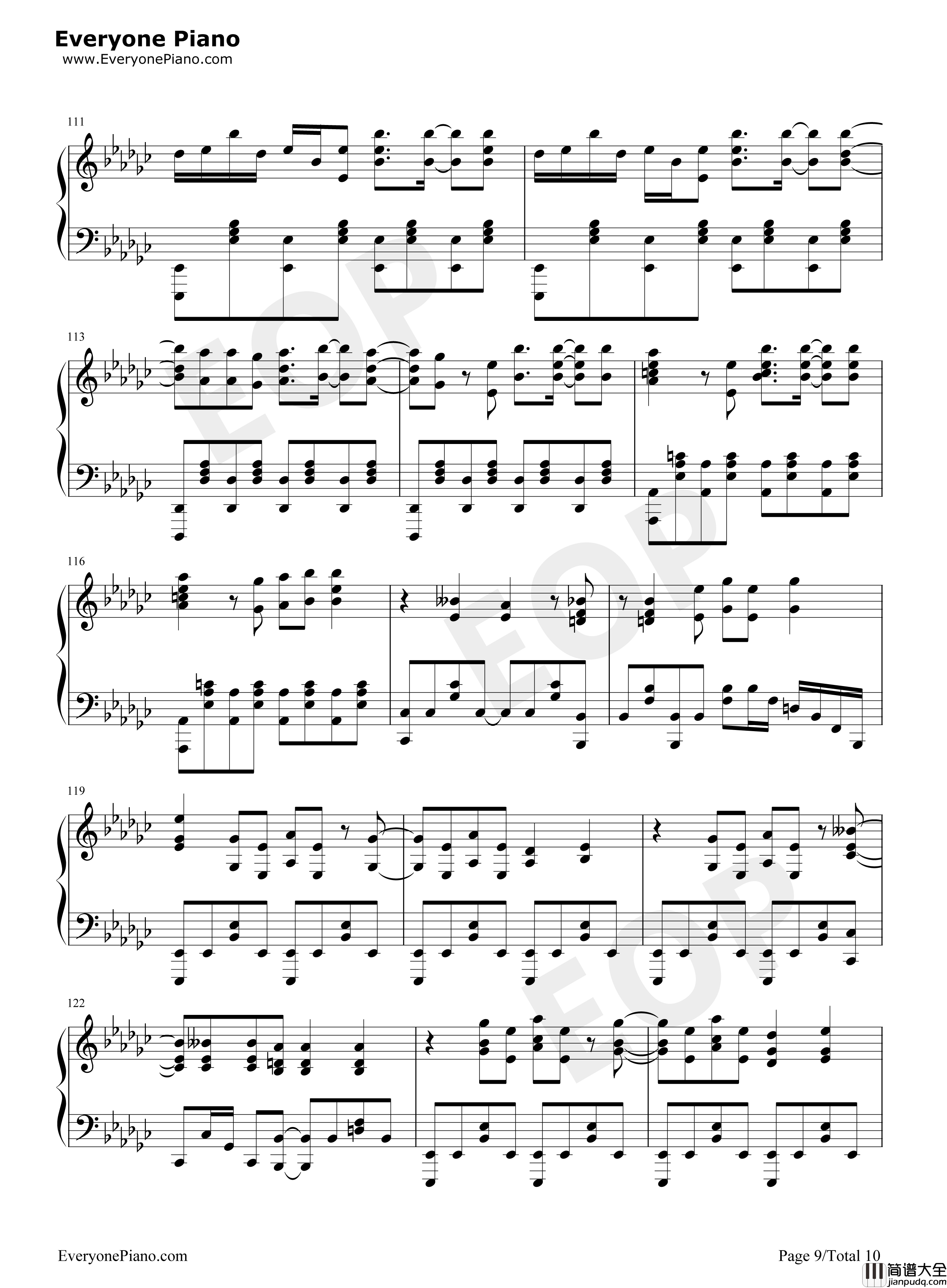 99.9钢琴谱_MOB_CHOIR_sajou_no_hana