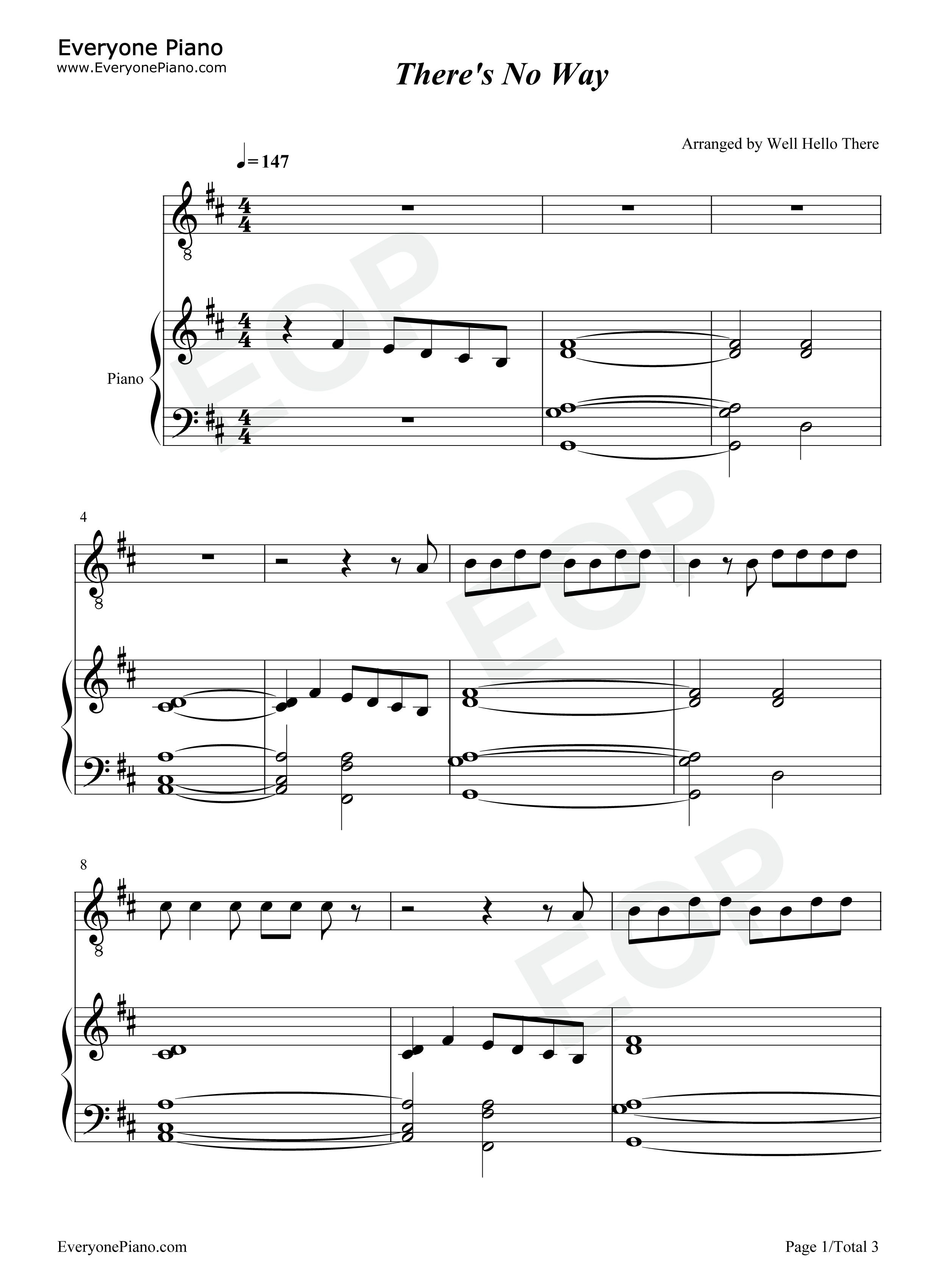 There_Is_No_Way钢琴谱_Lauv_Julia_Michaels