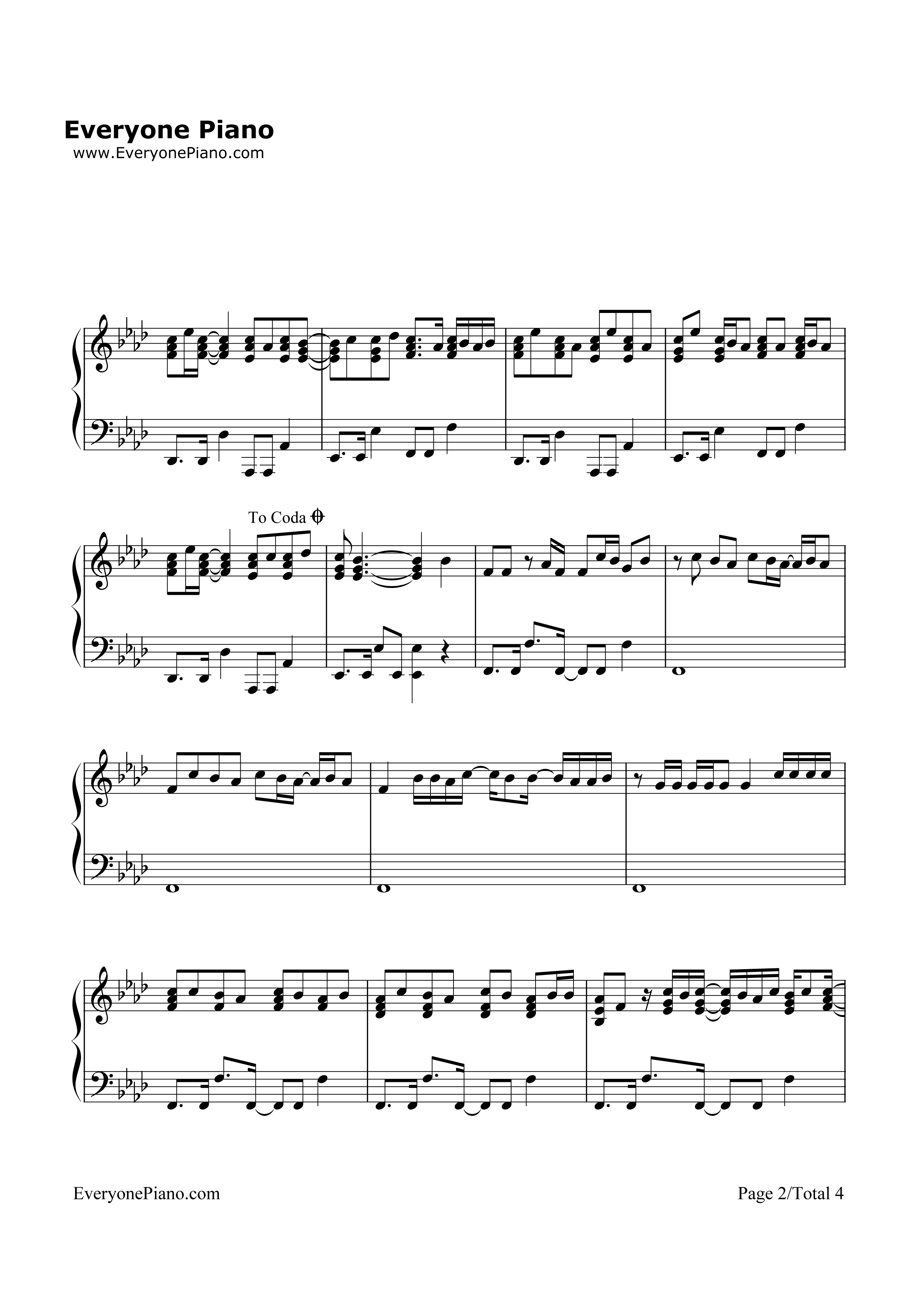 Let_Me_Down钢琴谱_Kelly_Clarkson