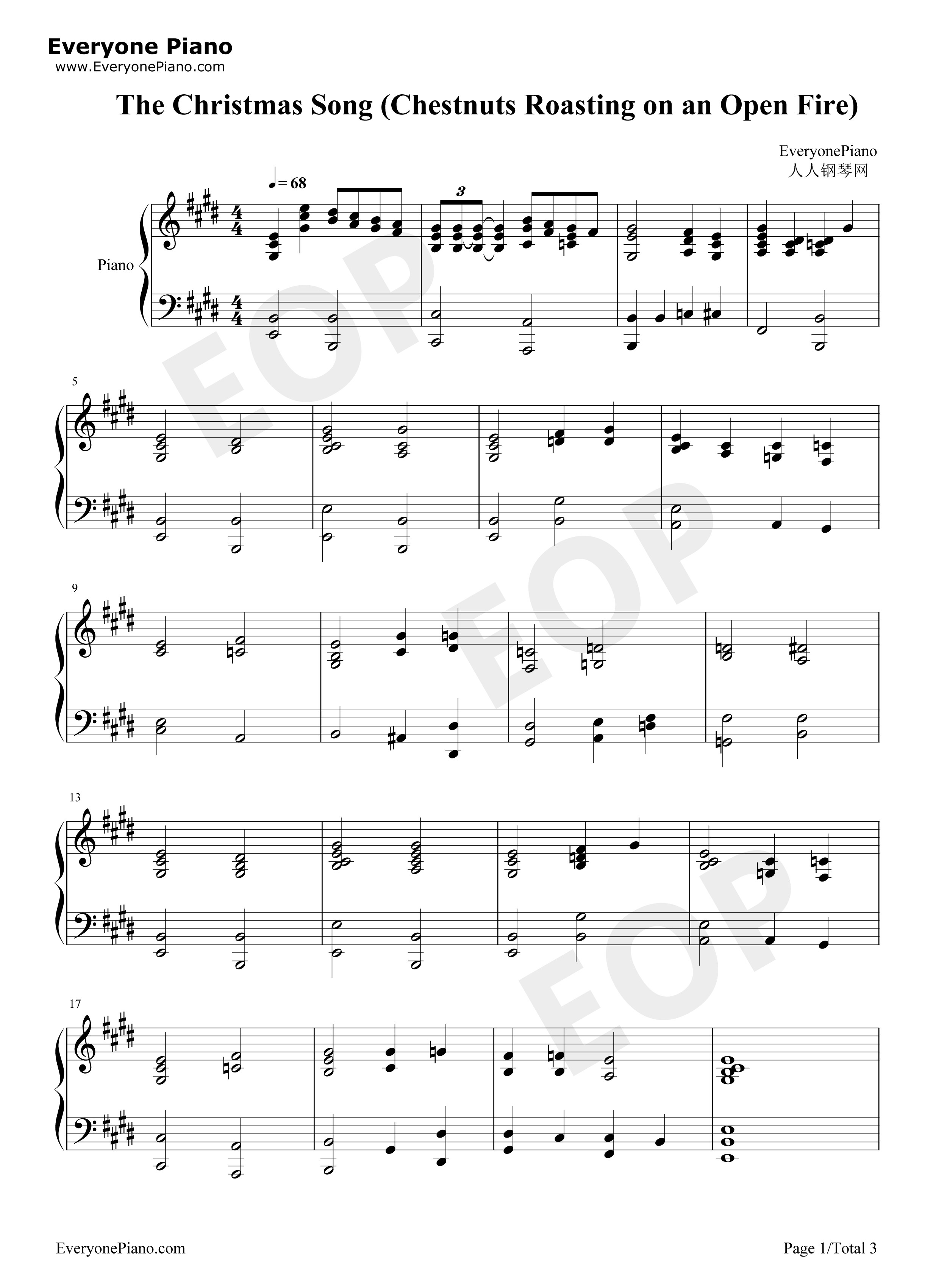 The_Christmas_Song钢琴谱_Nat_King_Cole
