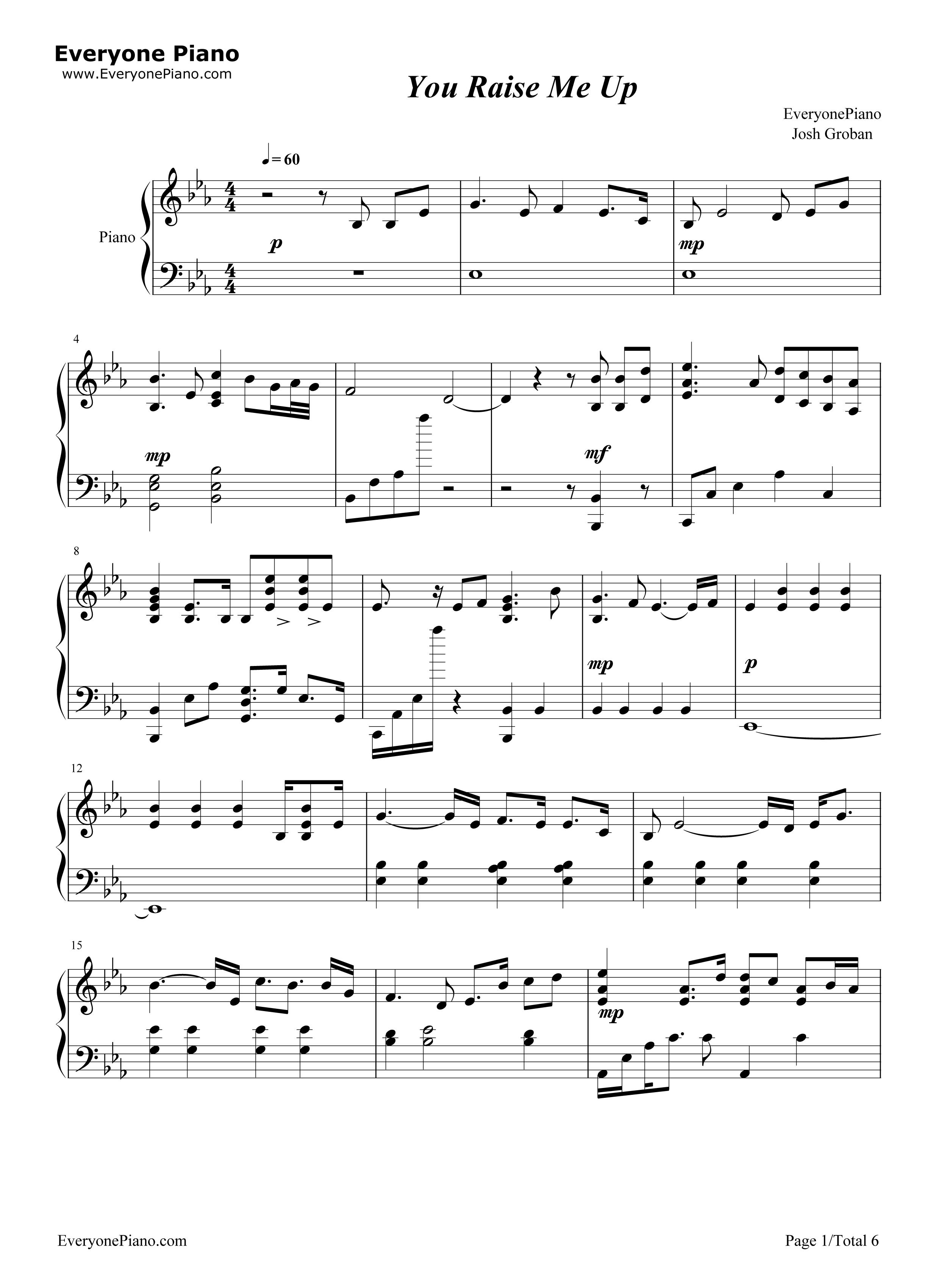 You_Raise_Me_Up钢琴谱_Josh_Groban