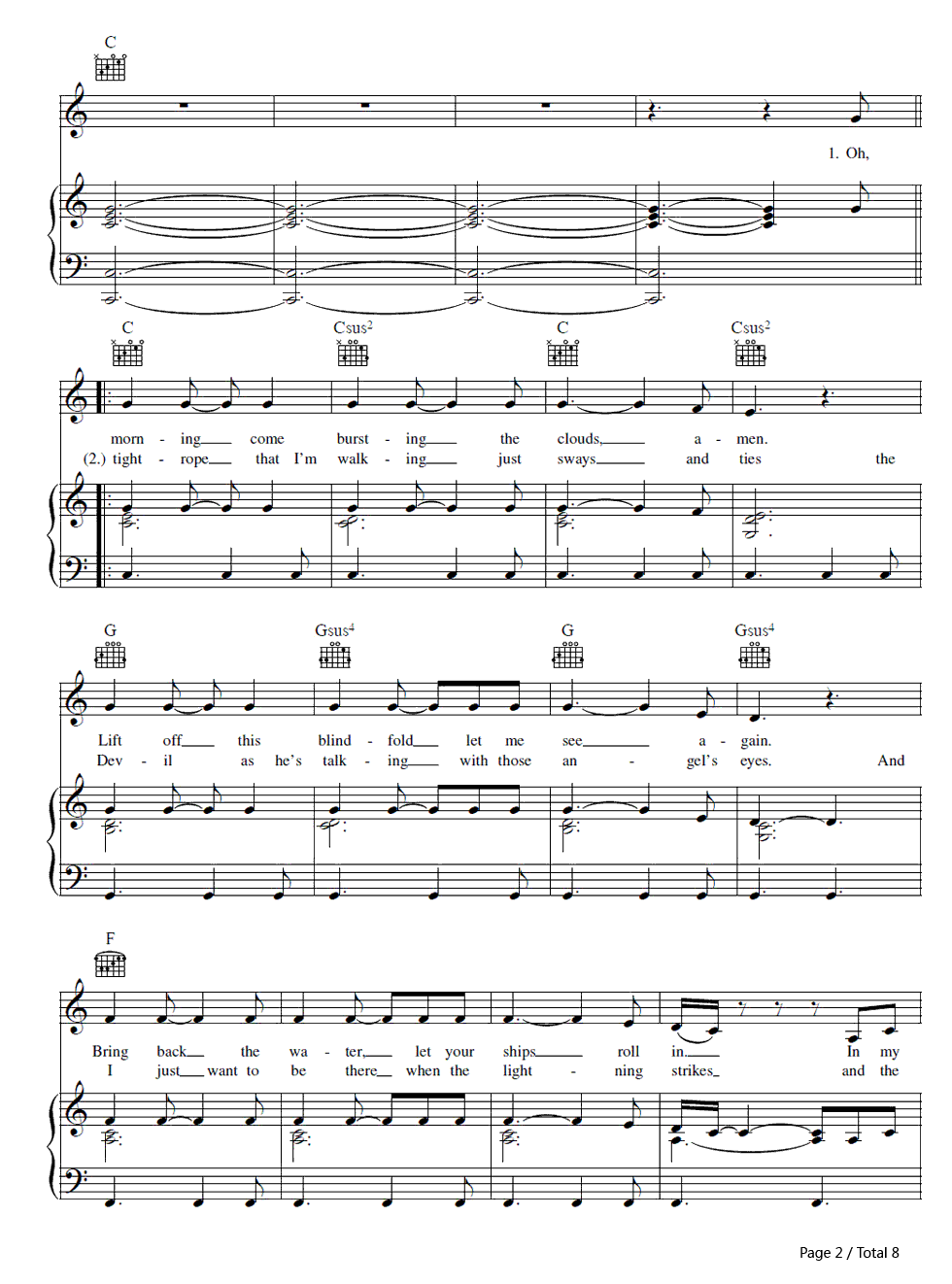 Us_Against_the_World钢琴谱_Coldplay