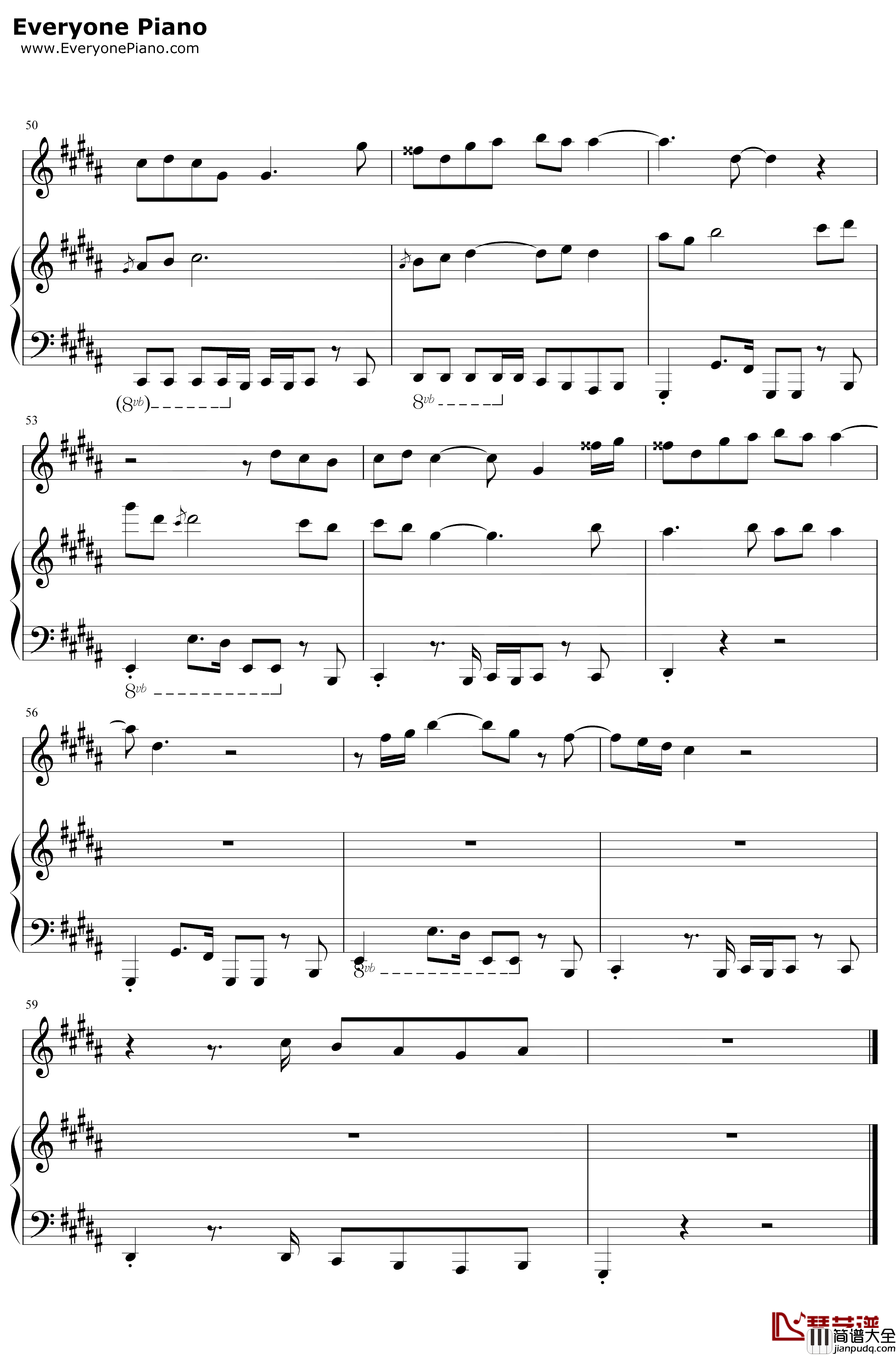All_the_Good_Girls_Go_to_Hell钢琴谱_Billie_Eilish