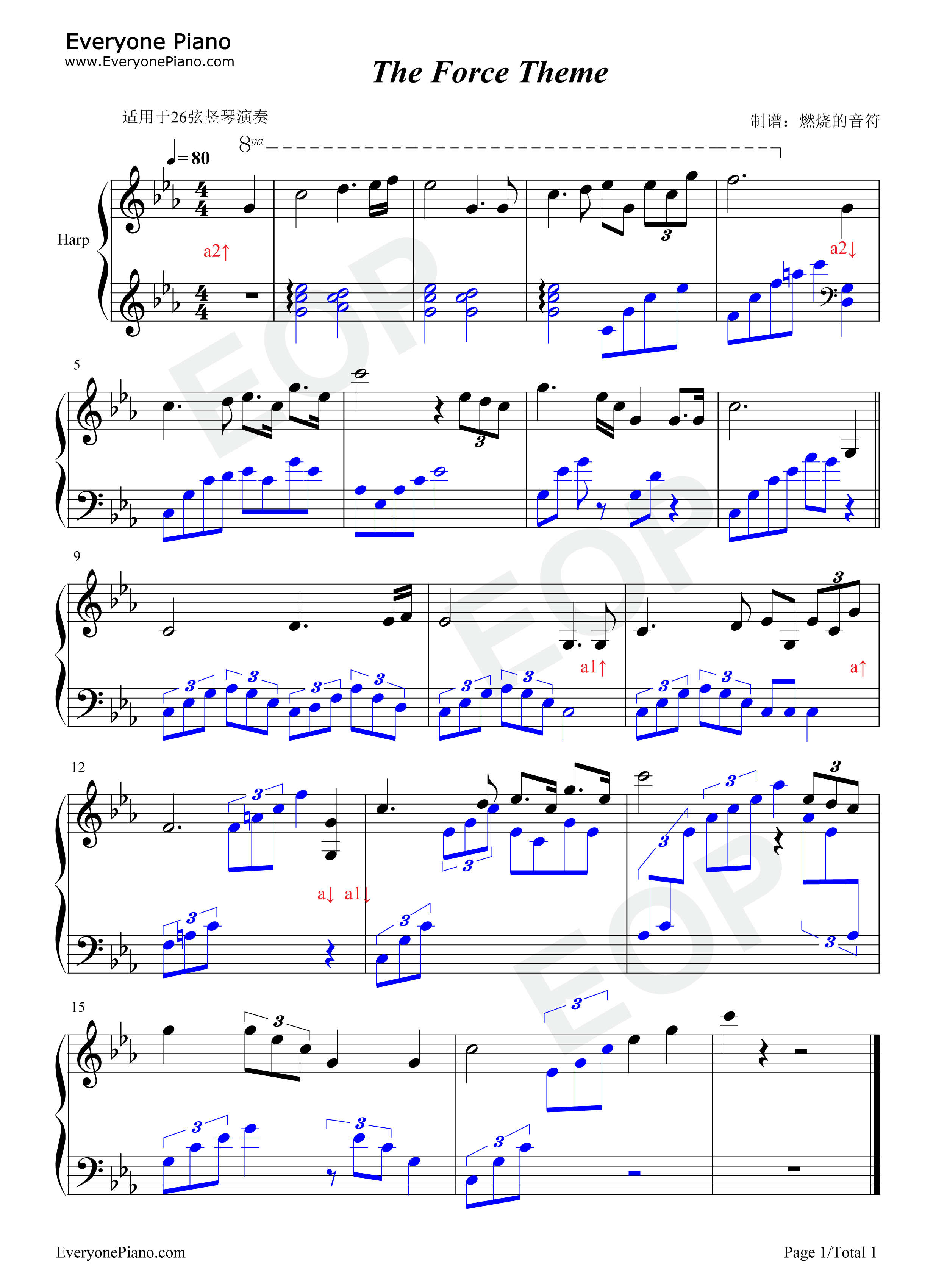 The_Force_Theme钢琴谱_John_Williams