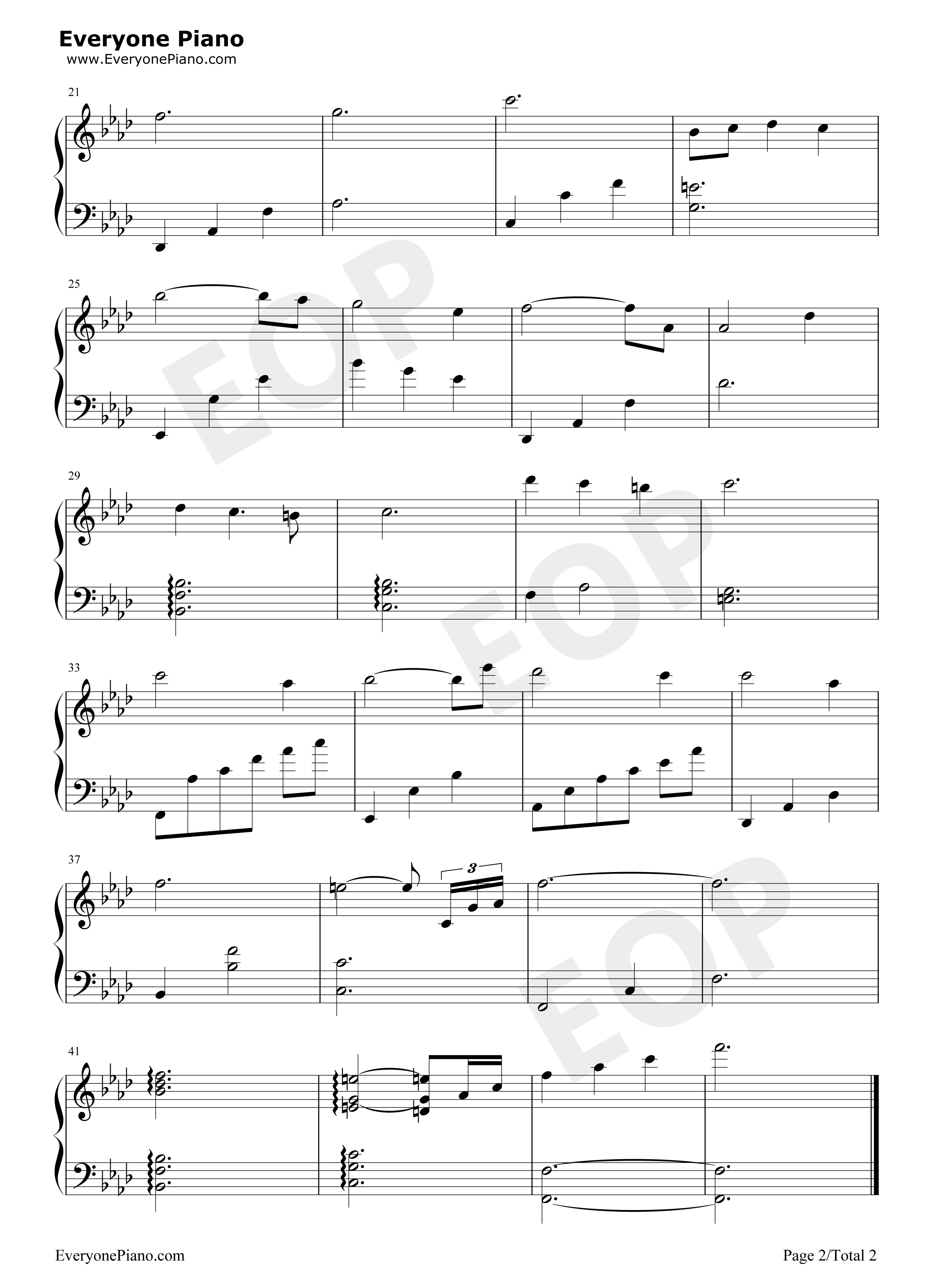 哀的主题曲钢琴谱_大野克夫