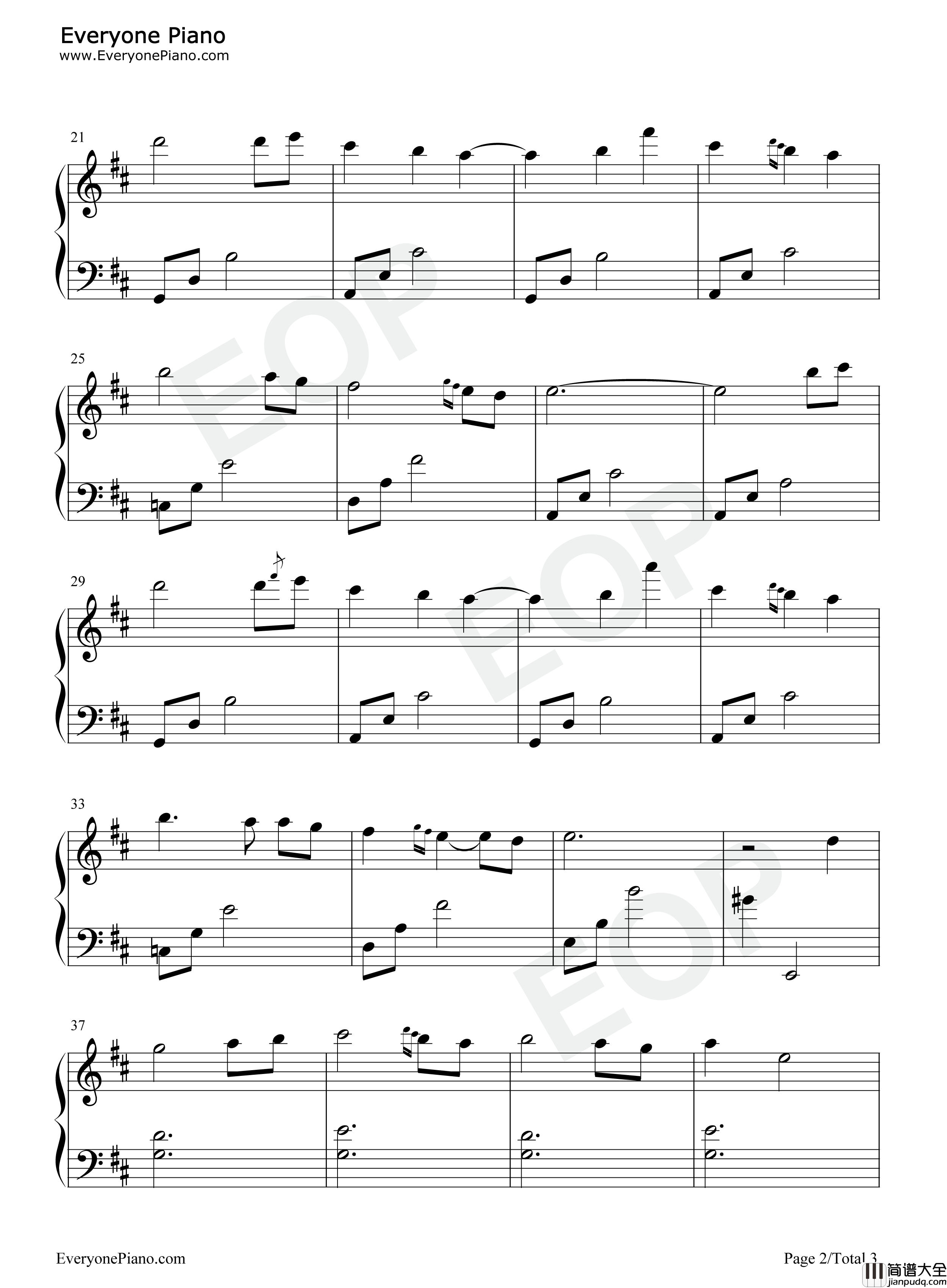 原神主题曲钢琴谱_陈致逸