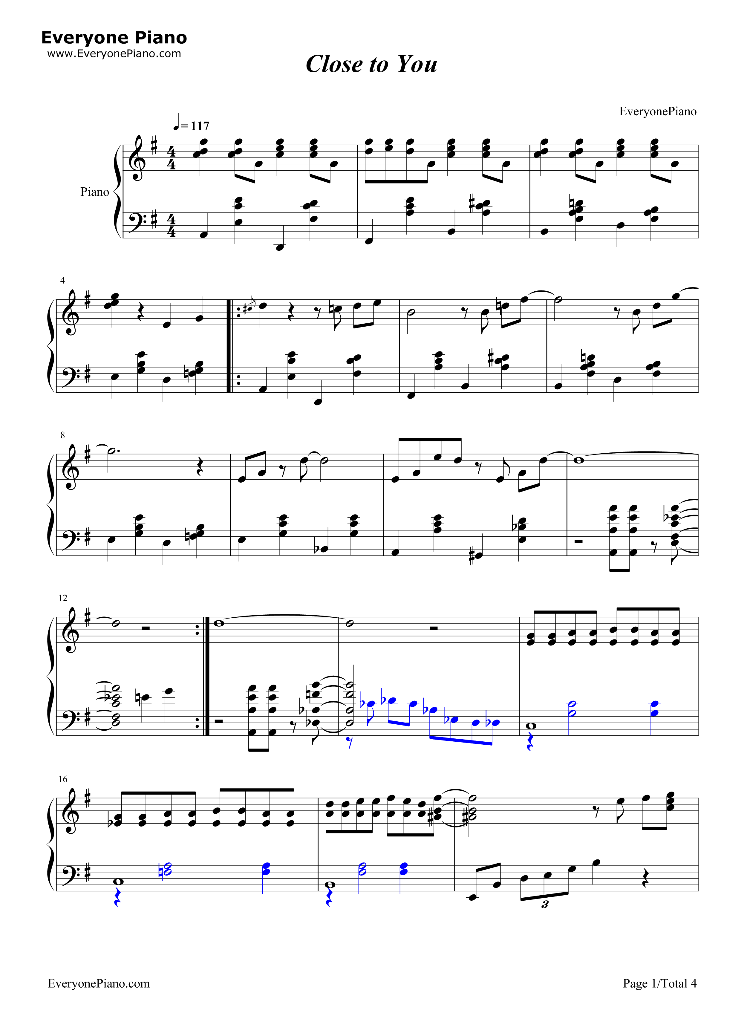 Close_To_You钢琴谱_朋特乐队__The_Carpenters
