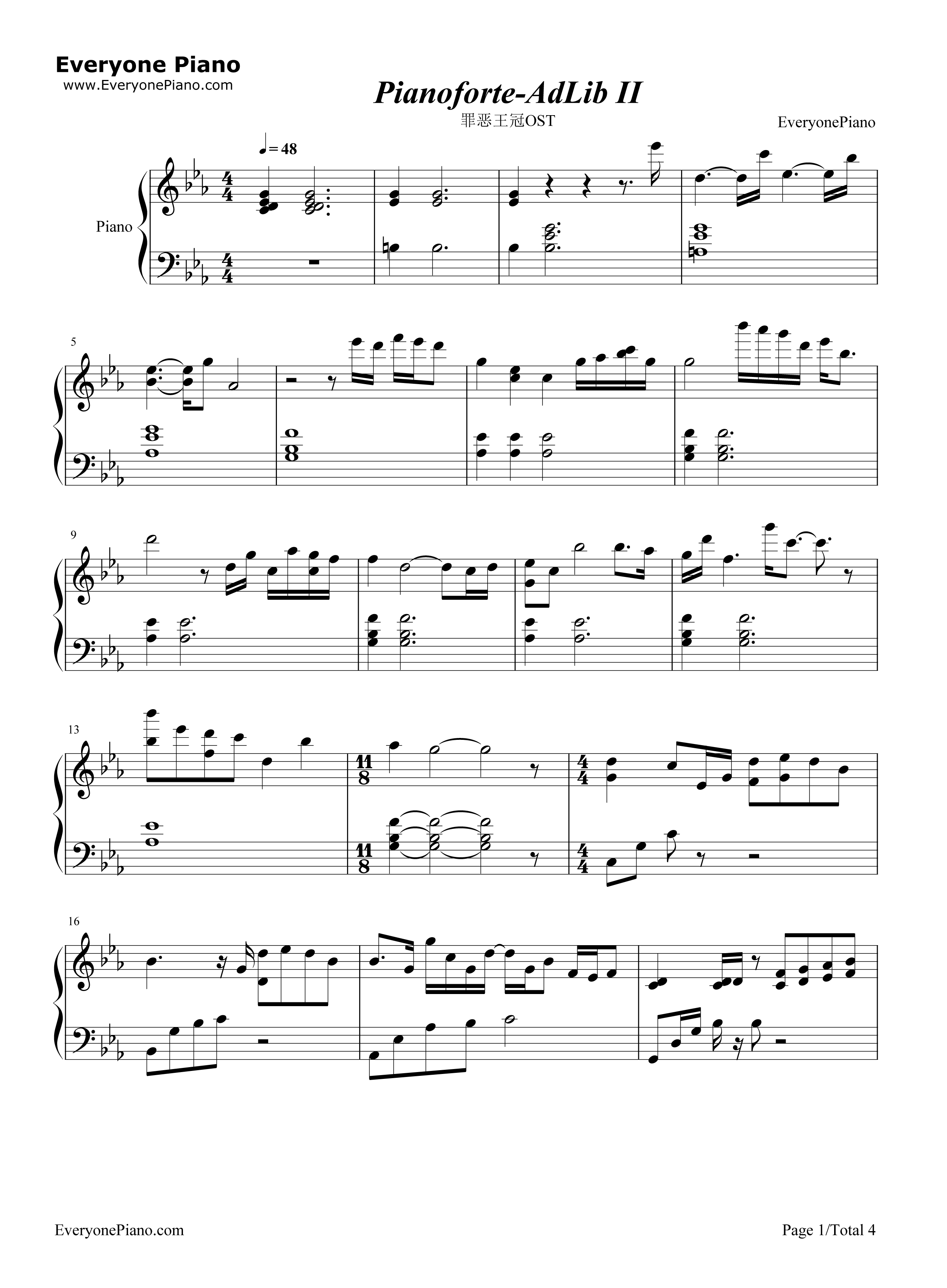 Pianoforte钢琴谱_泽野弘之