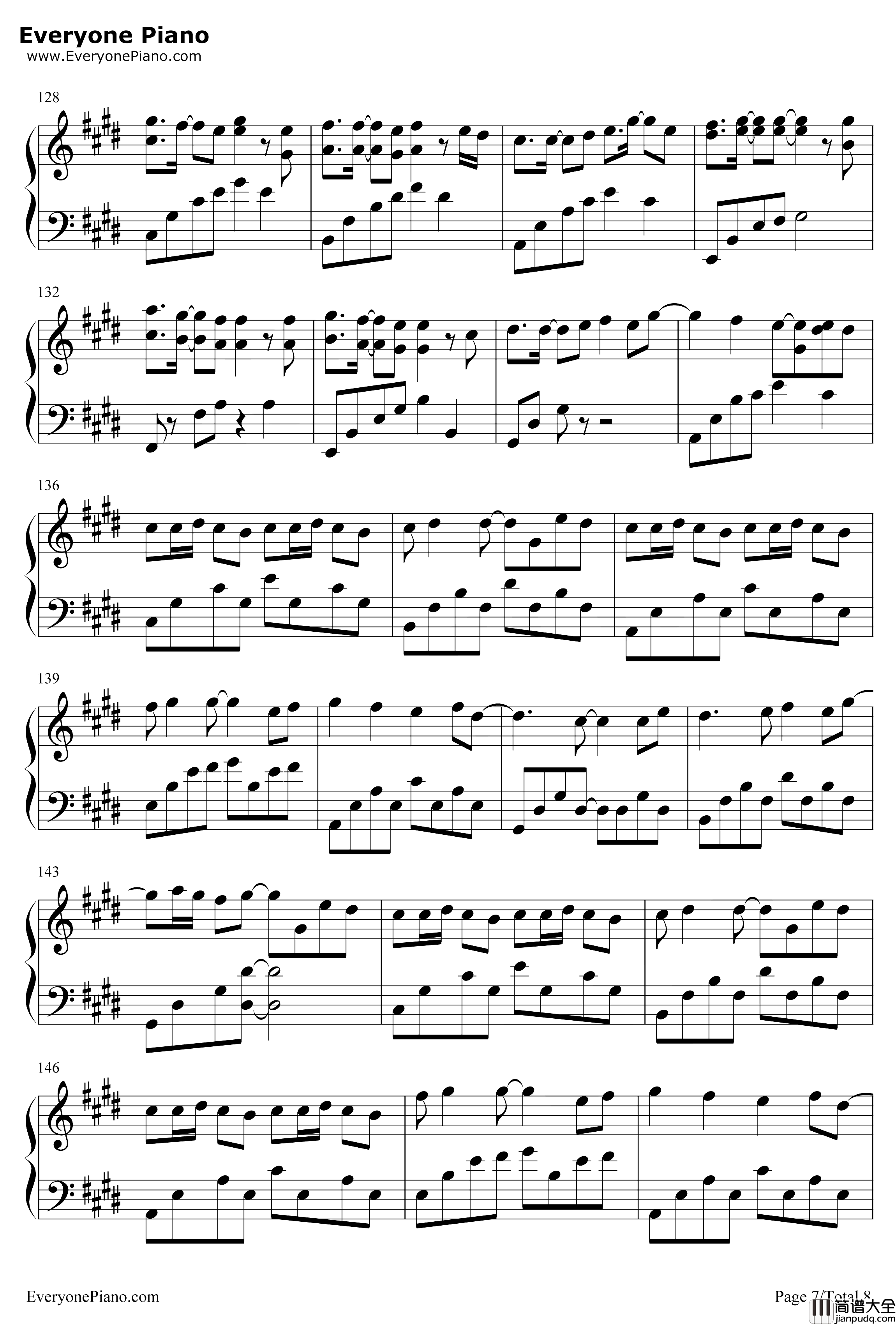 生生世世爱钢琴谱_吴雨霏_仙剑奇侠传3主题曲