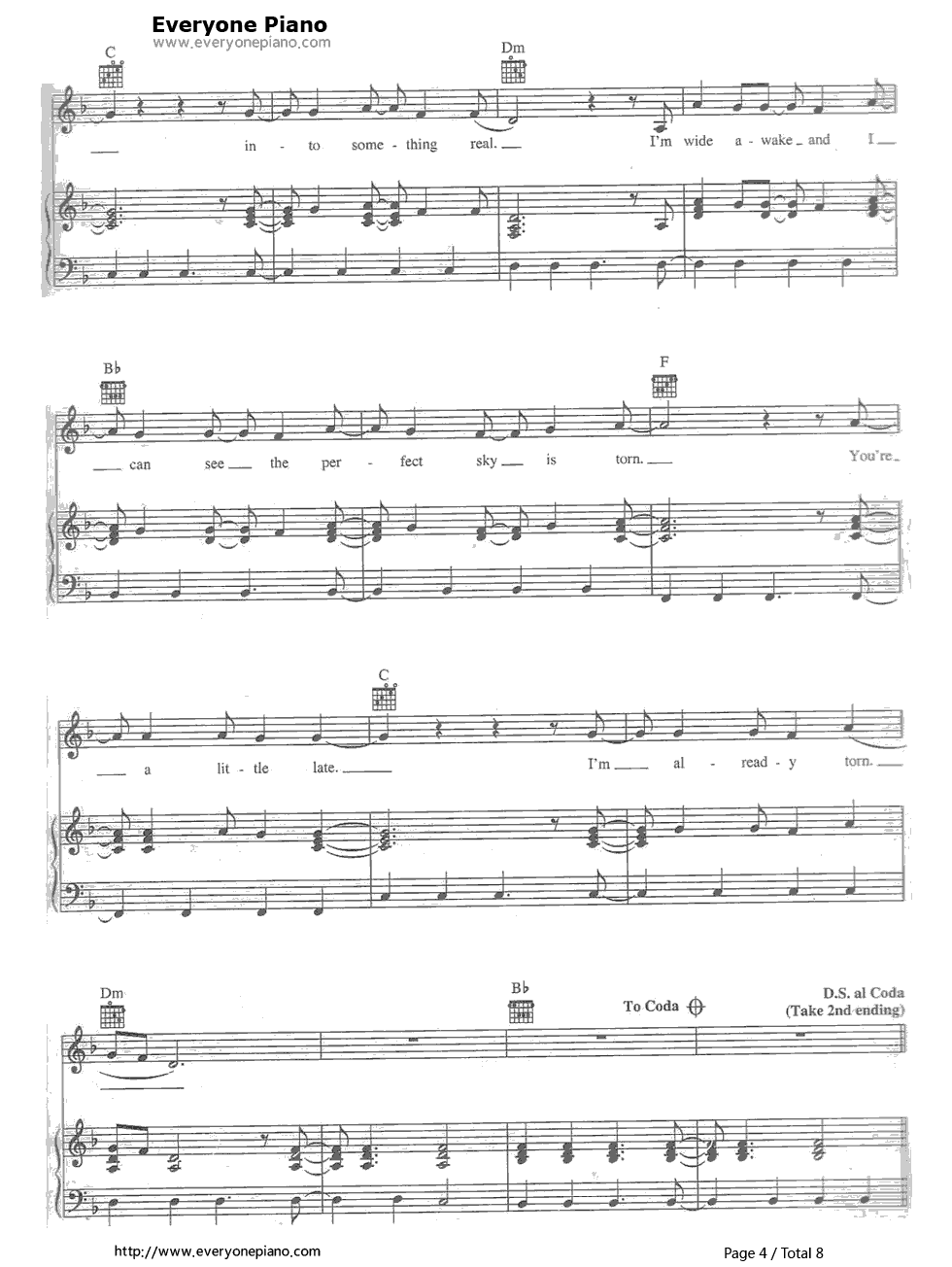 Torn钢琴谱_Natalie_Imbruglia