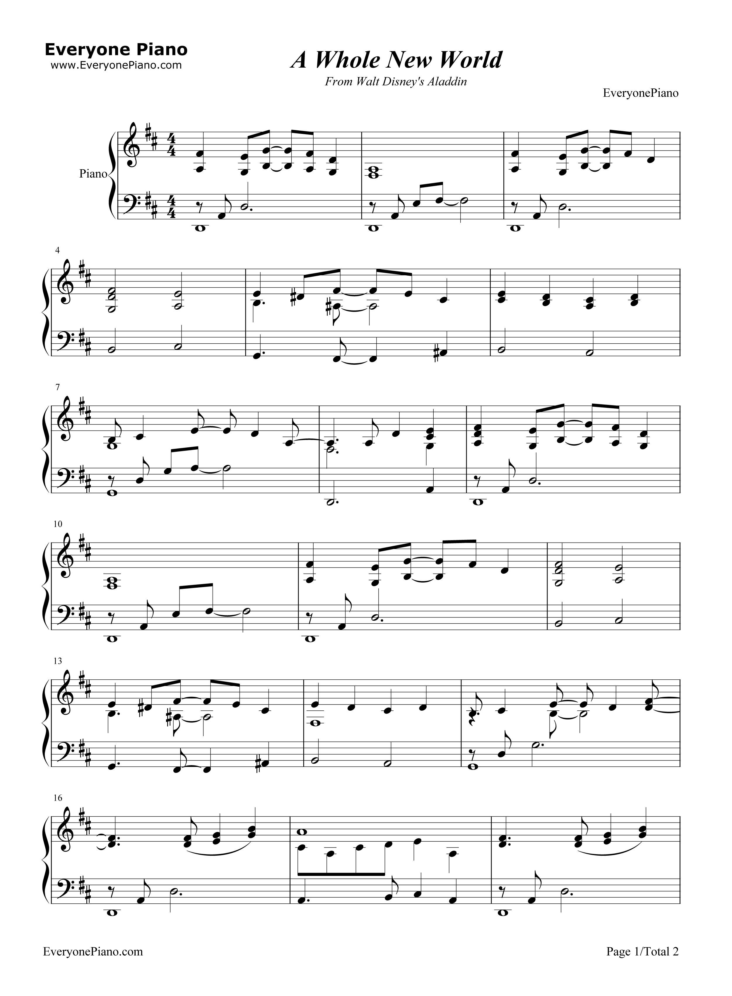 A_Whole_New_World钢琴谱_Alan_Menken
