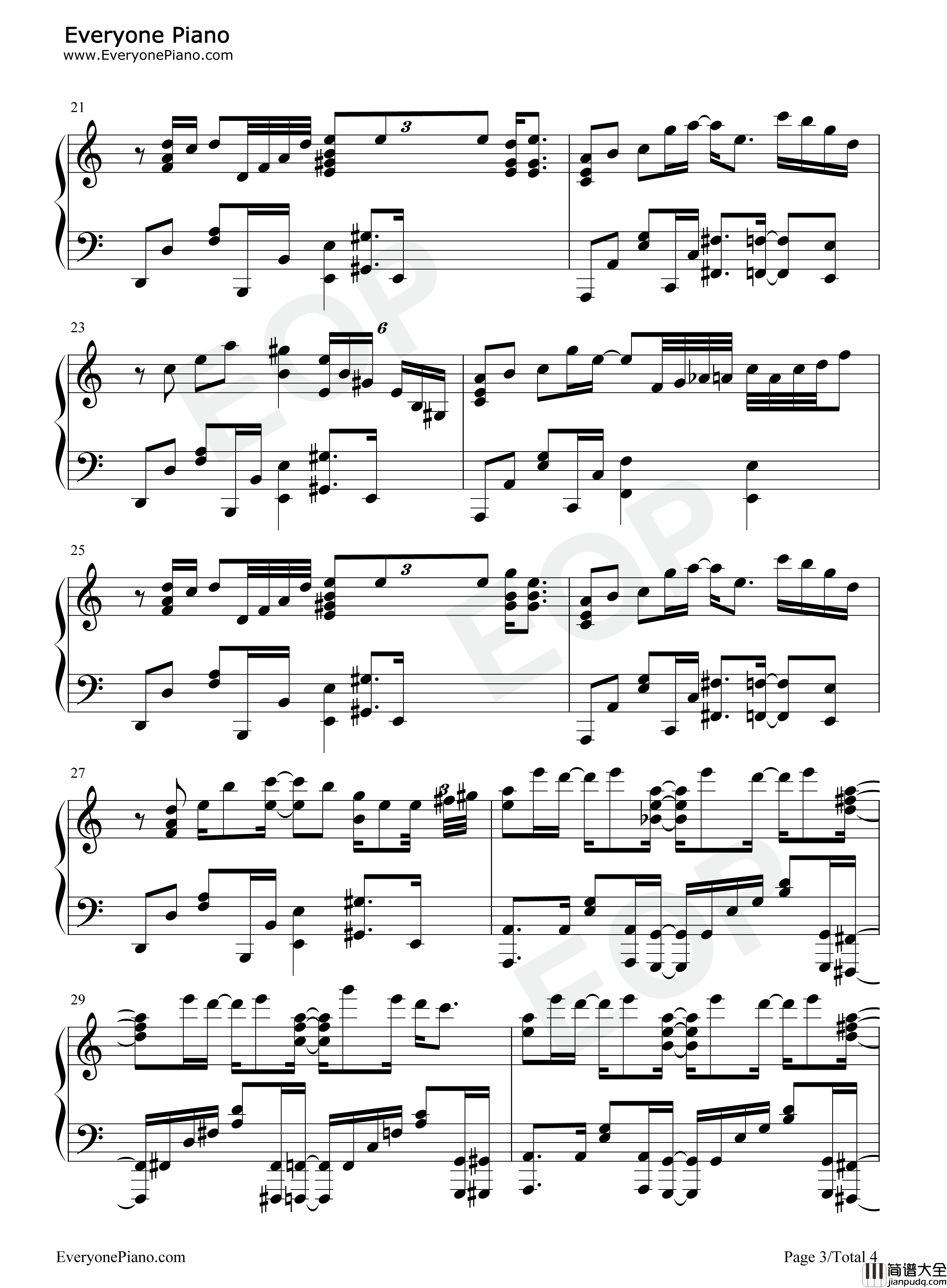 楽園钢琴谱_Fujifabric