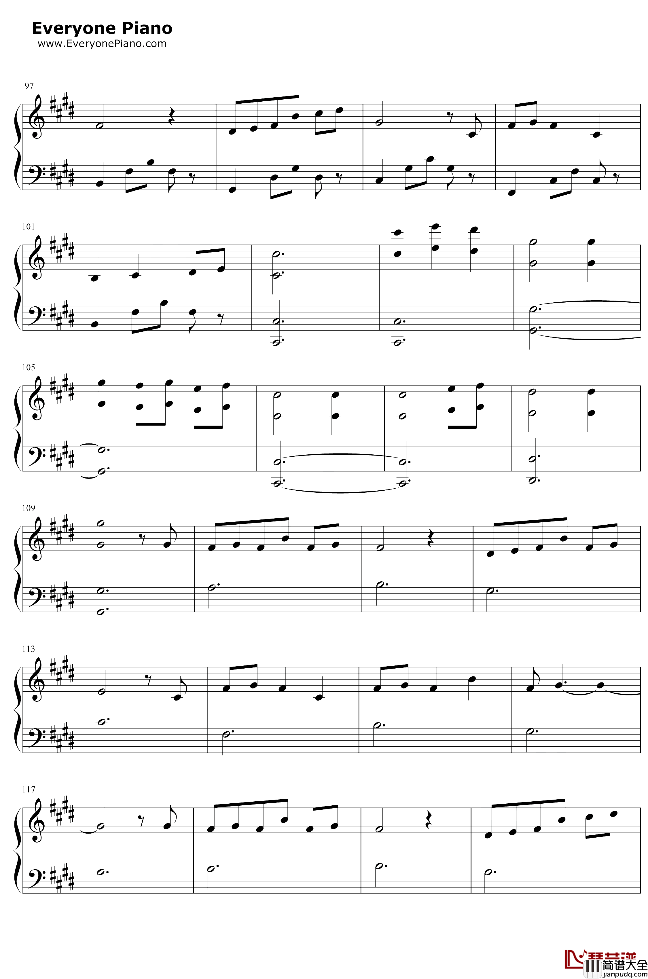 心欲止水钢琴谱_张碧晨_三生三世枕上书插曲