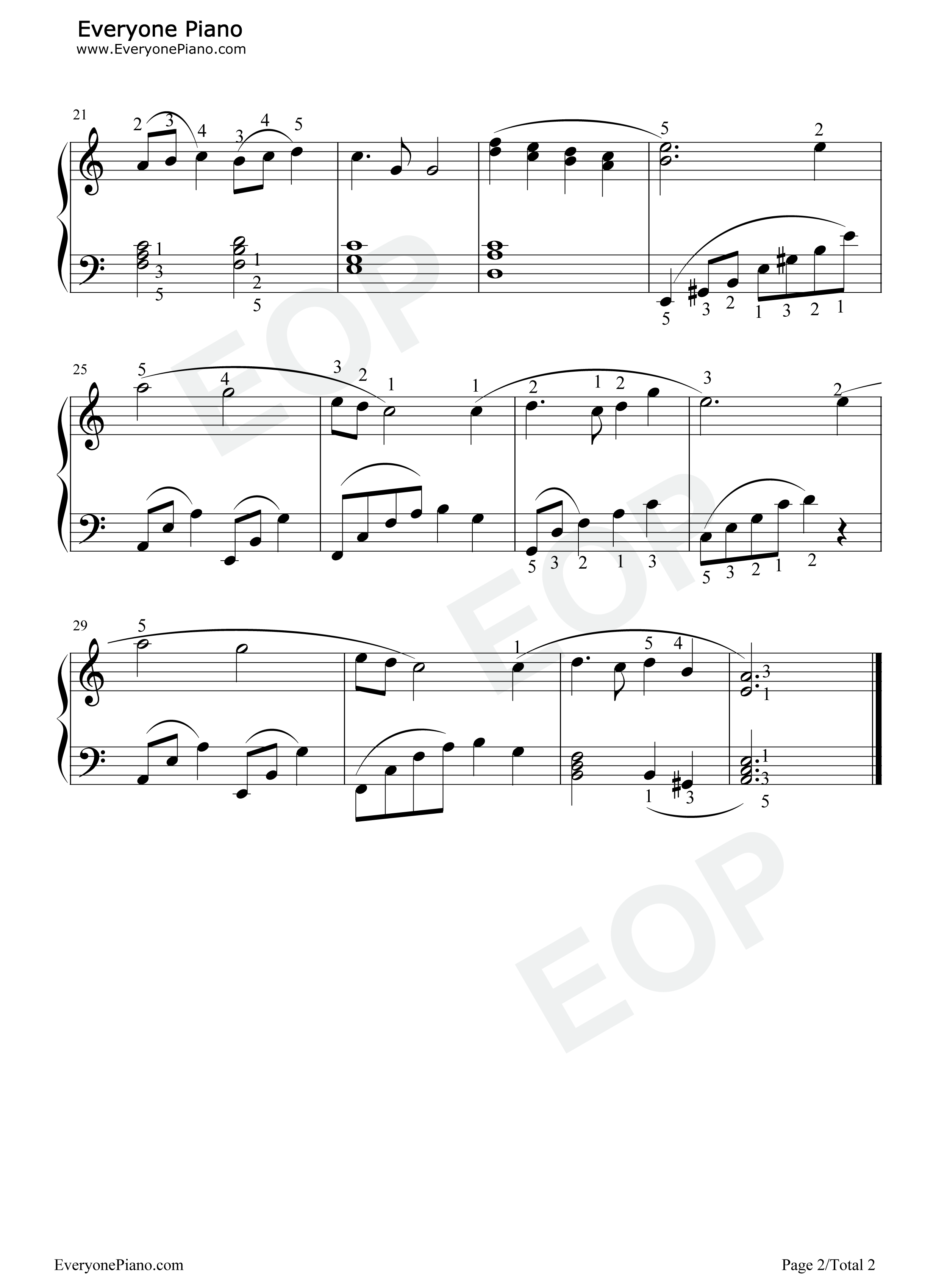 天空之城超简单版本钢琴谱_久石让__Joe_Hisaishi_宫崎骏