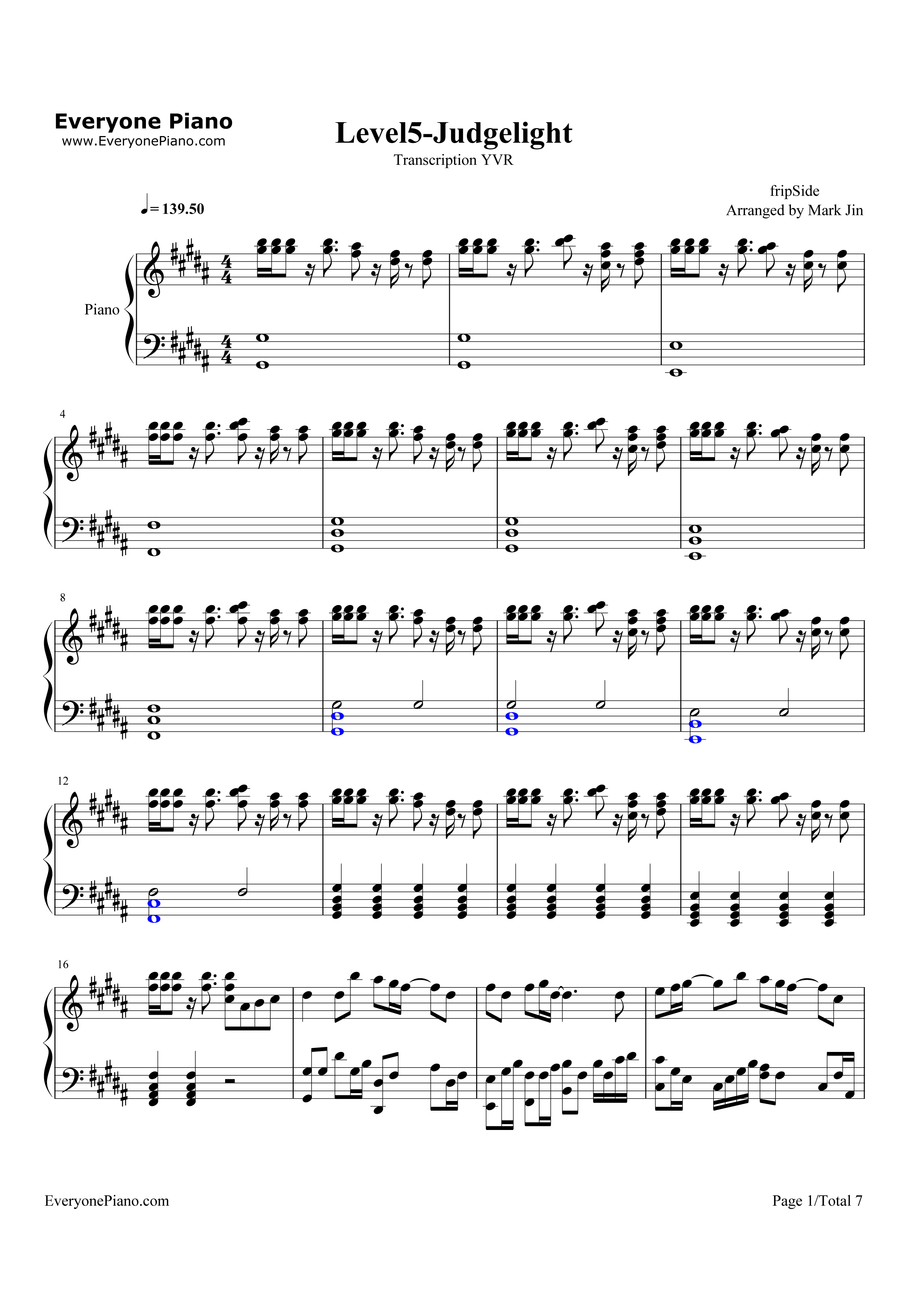 LEVEL5钢琴谱_fripSide