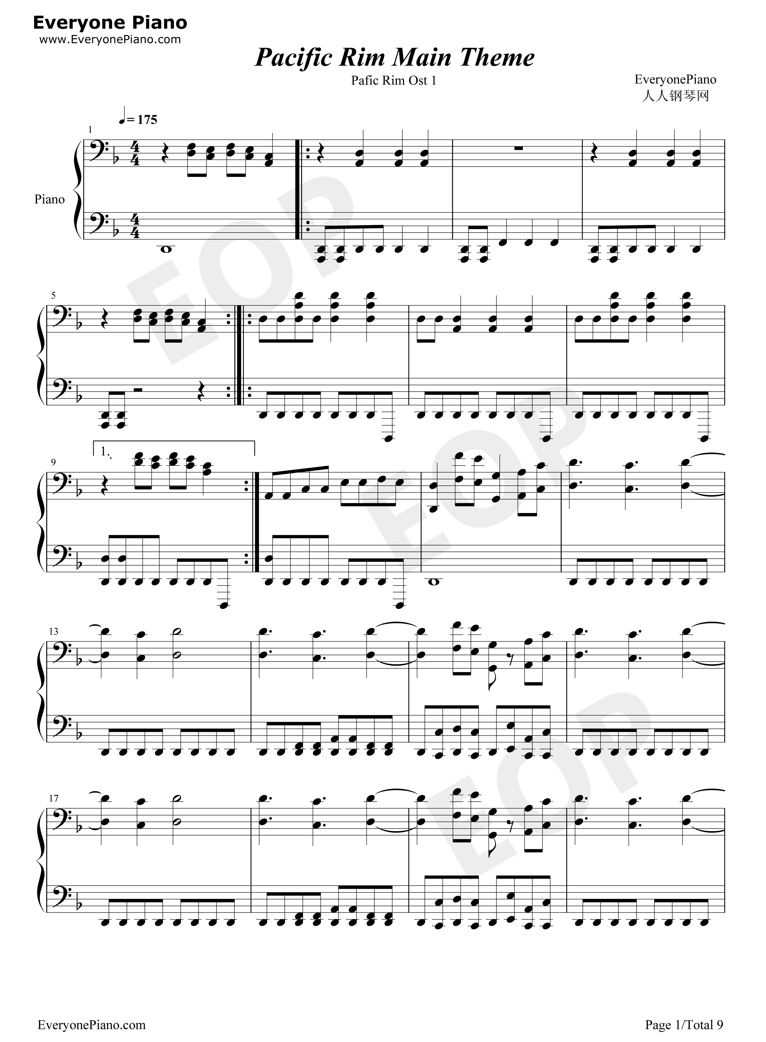 Pacific_Rim_Main_Theme钢琴谱_Ramin_Djawadi
