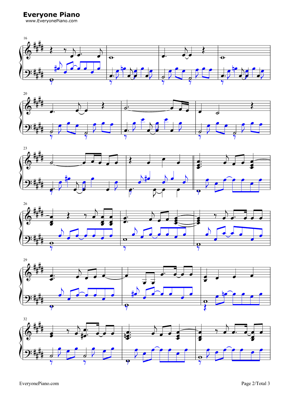 Million_Years_Ago钢琴谱_Adele