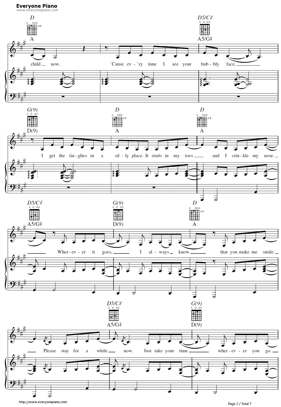 Bubbly_钢琴谱_Colbie_Caillat