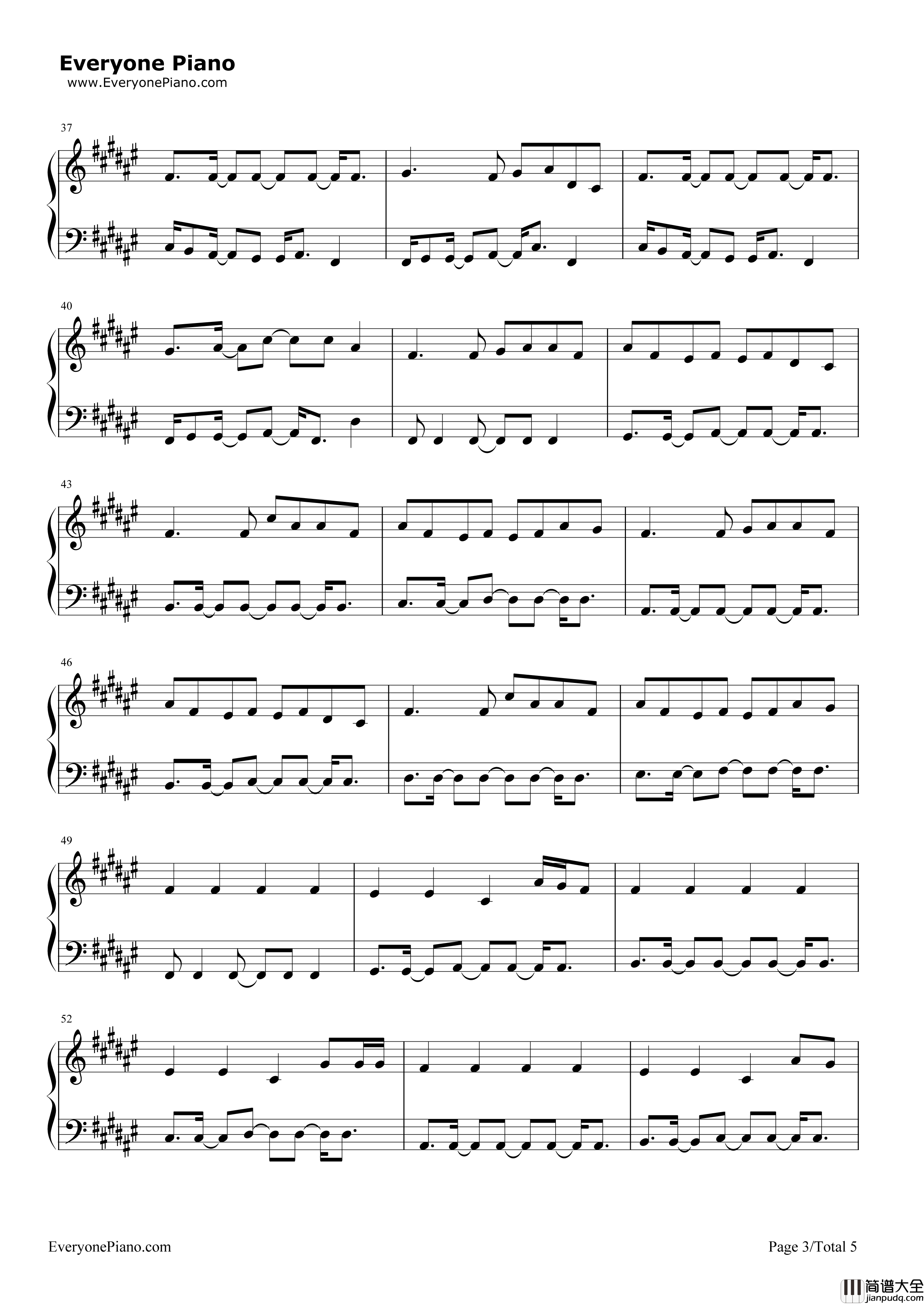 Sunset_Lover钢琴谱_PETIT_BISCUIT