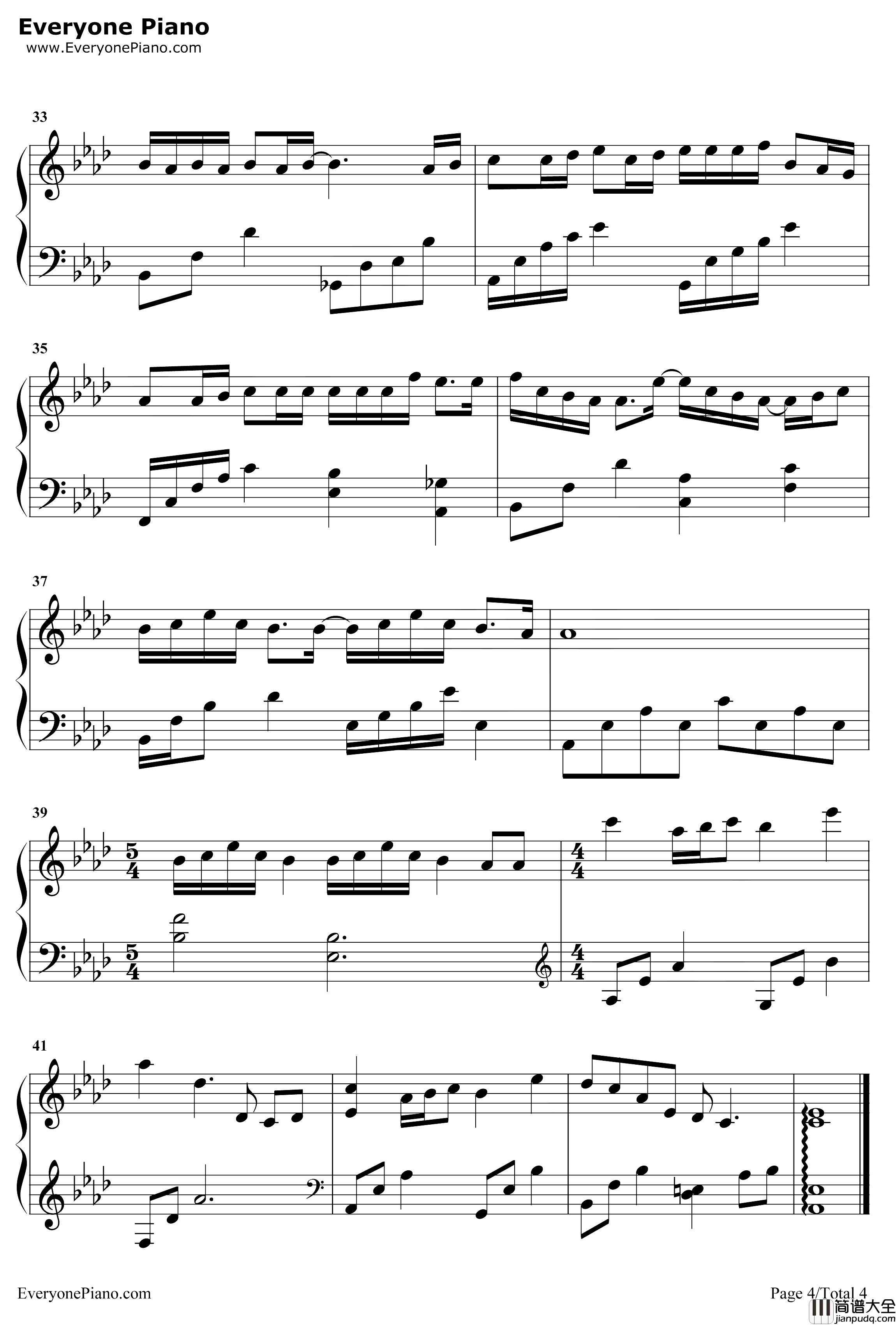 爱不由我钢琴谱_尤长靖_亲爱的热爱的插曲