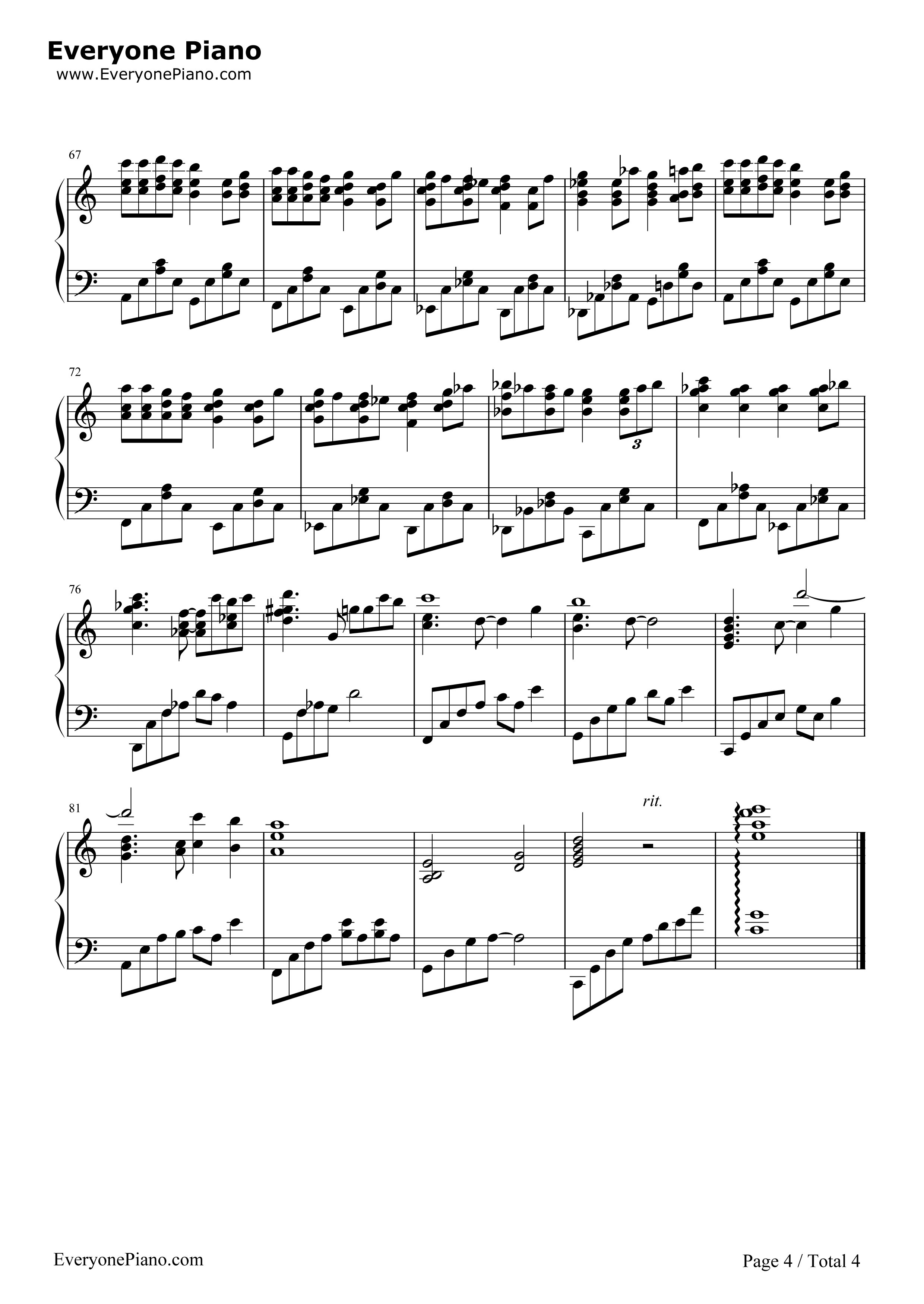 那一天的河川钢琴谱_久石让__Joe_Hisaishi_宫崎骏